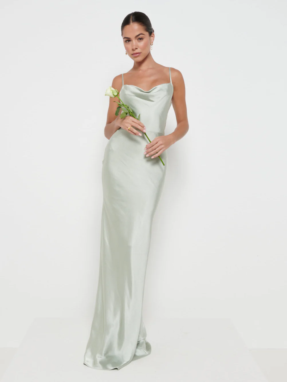 Keisha Maxi Bridesmaid Dress - Matte Sage - Image 4