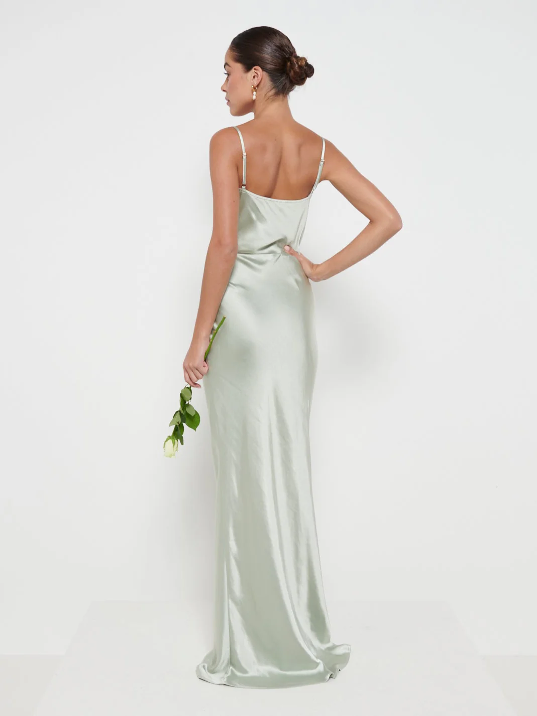 Keisha Maxi Bridesmaid Dress - Matte Sage - Image 6