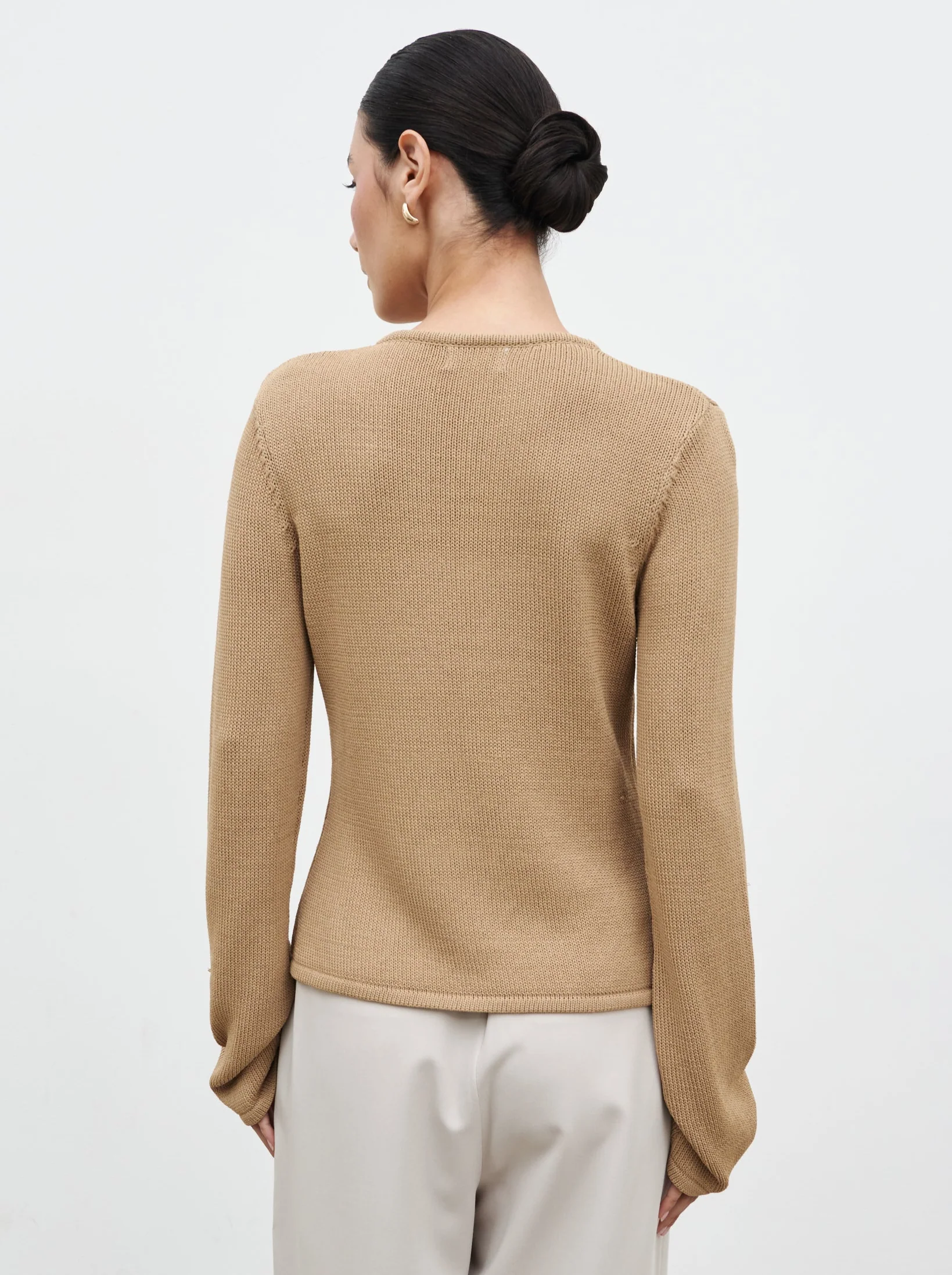 Kendall Rustic Button Down Knit Top - Tan - Image 8