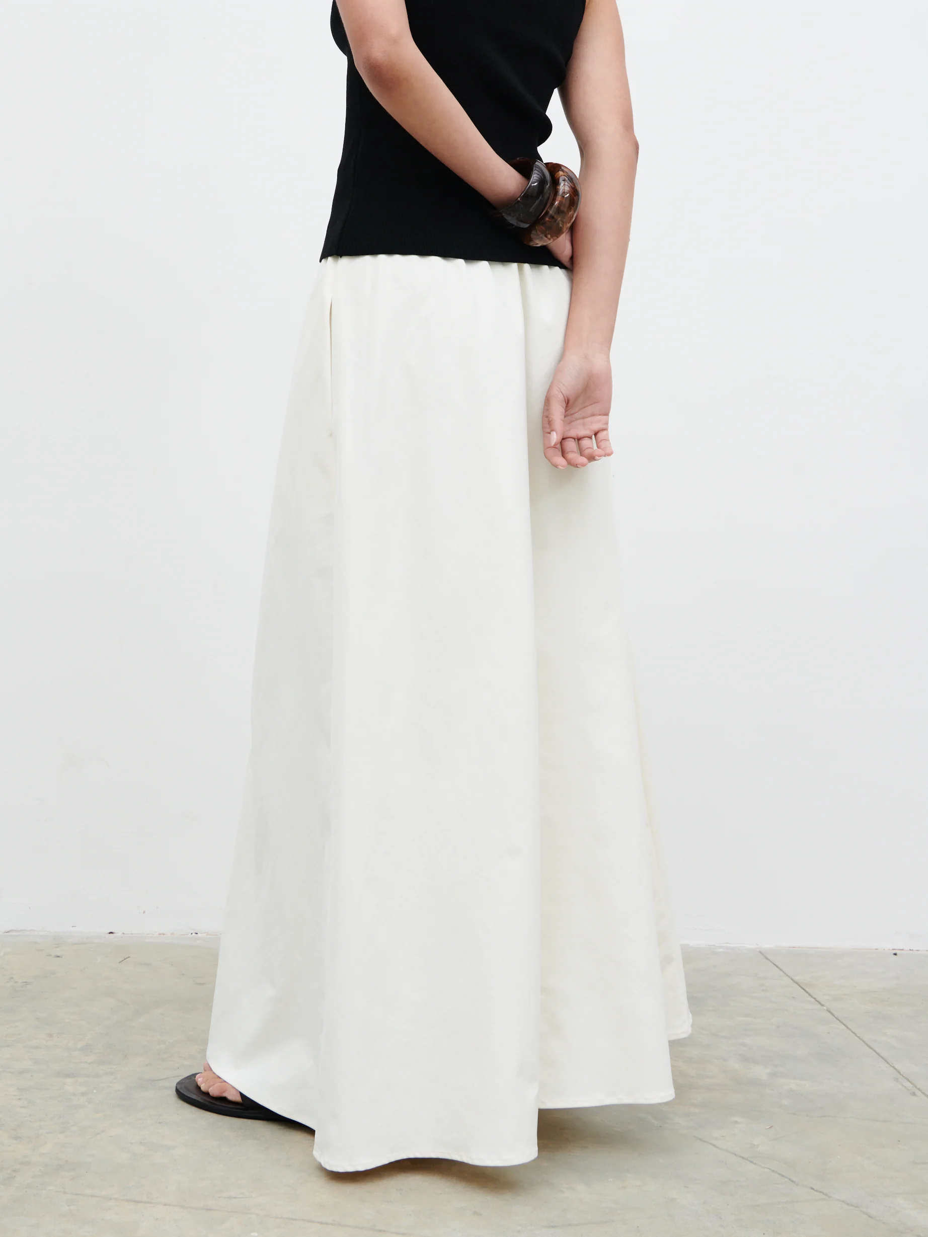 Kennedi Drawstring Maxi Skirt - Cream - Image 7