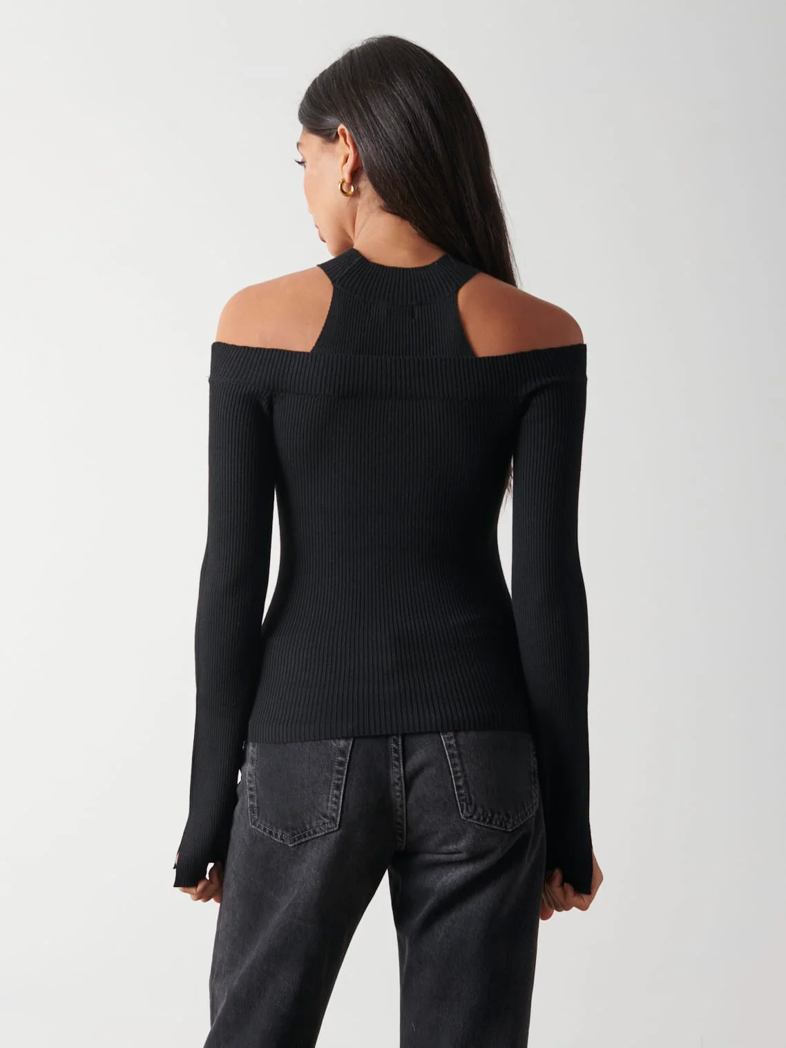 Kennedy Cut Out Knit Top - Black - Image 3