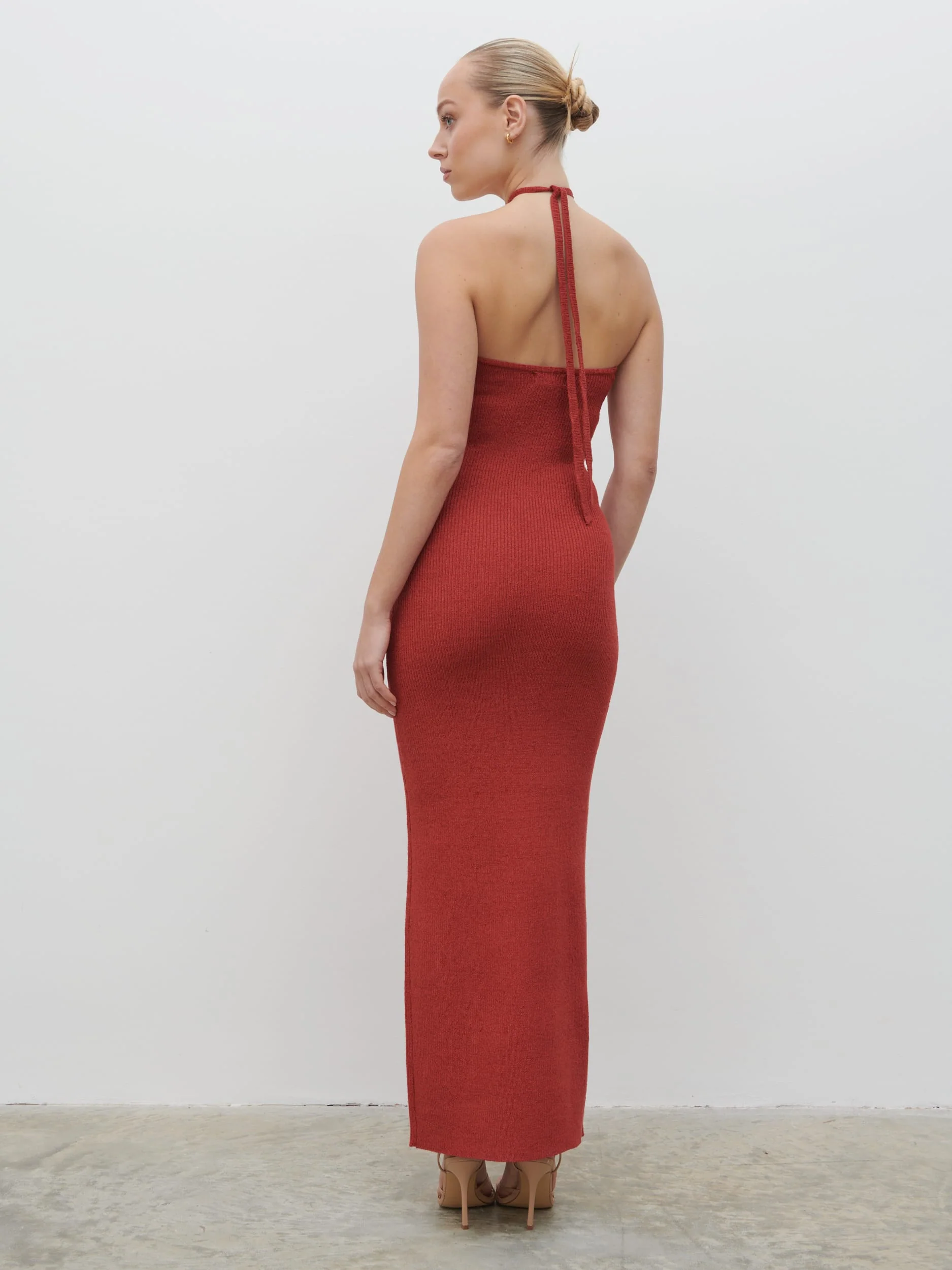 Khloe Knit Maxi Dress - Dusky Rose - Image 3