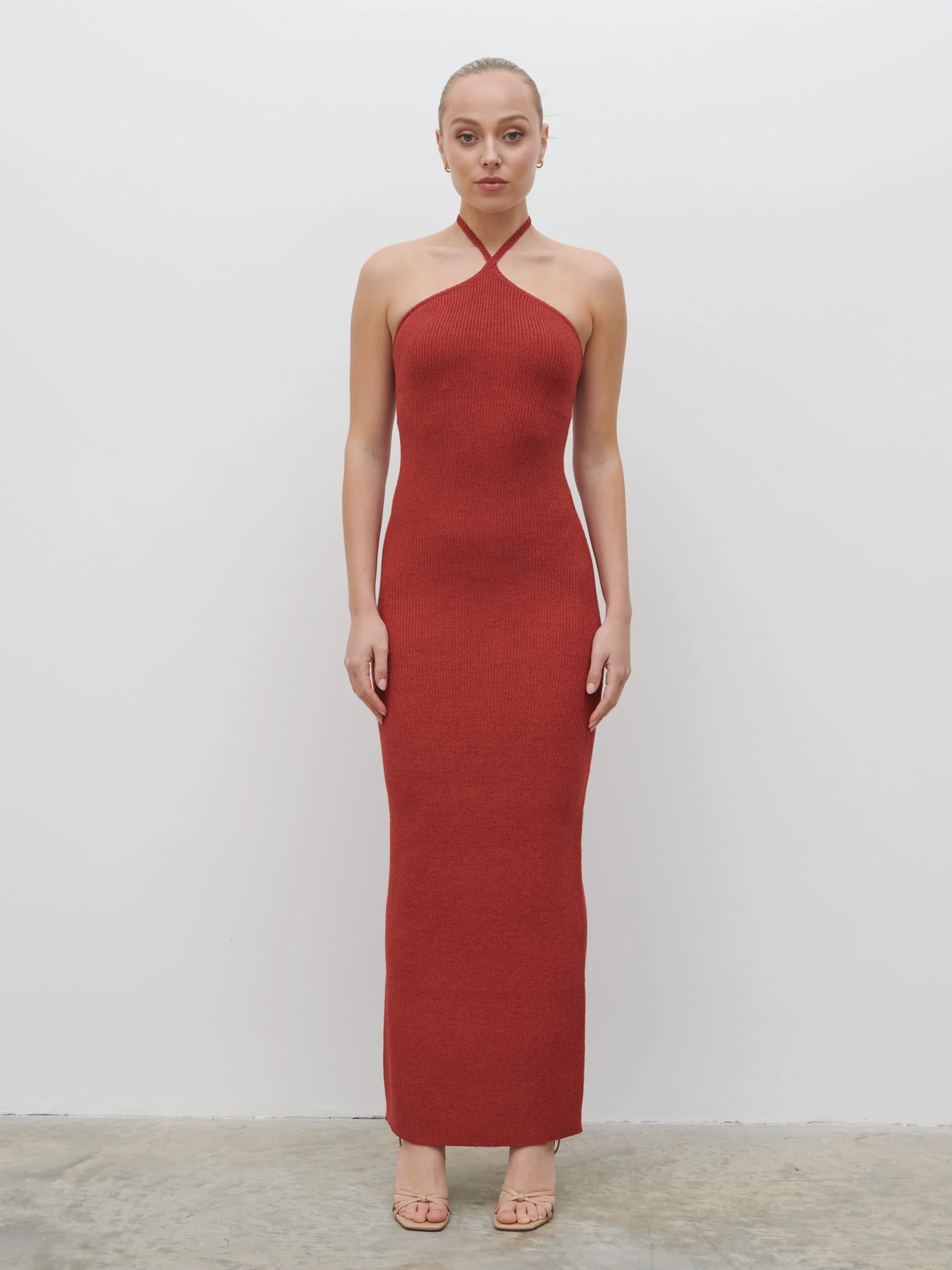Khloe Knit Maxi Dress - Dusky Rose - Image 4