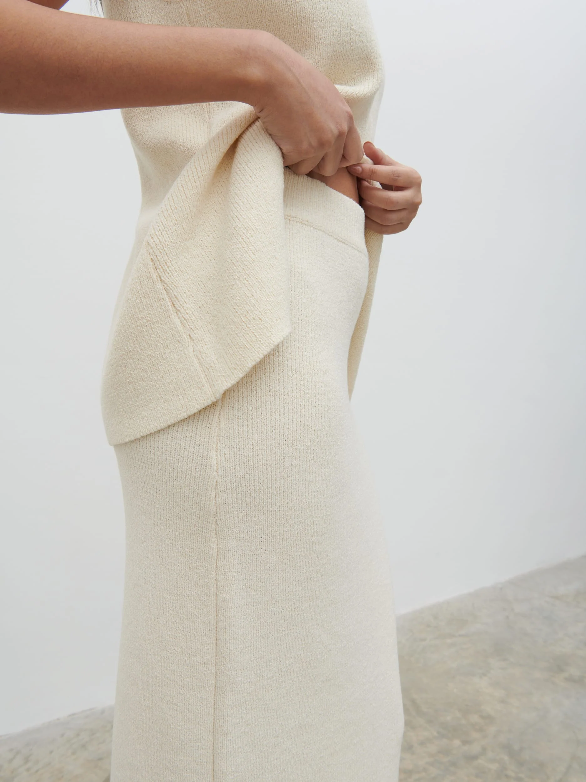 Kourtney Knit Midaxi Skirt - Cream - Image 5