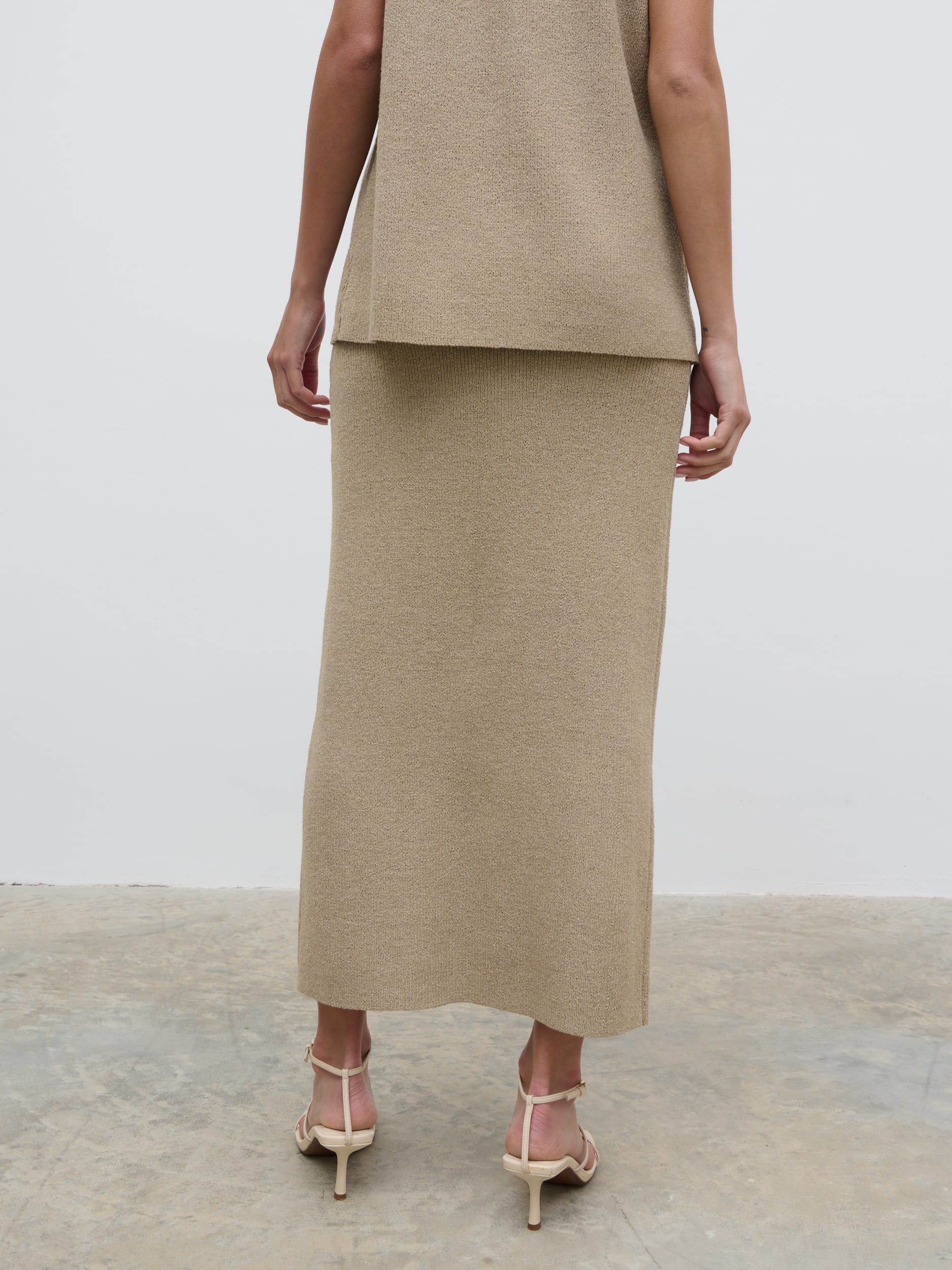 Kourtney Knit Midaxi Skirt - Taupe - Image 8