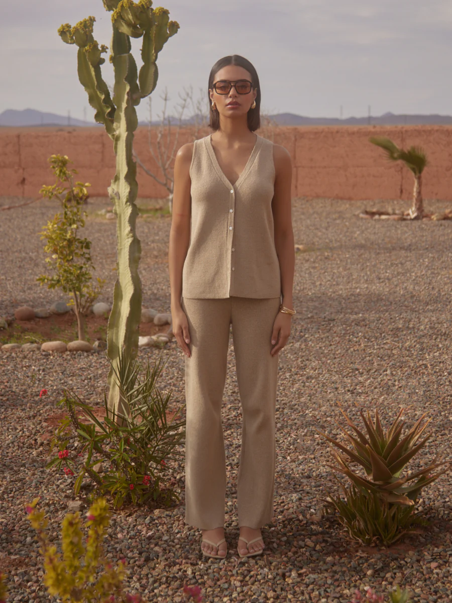 Kourtney Knit Trousers - Taupe - Image 6