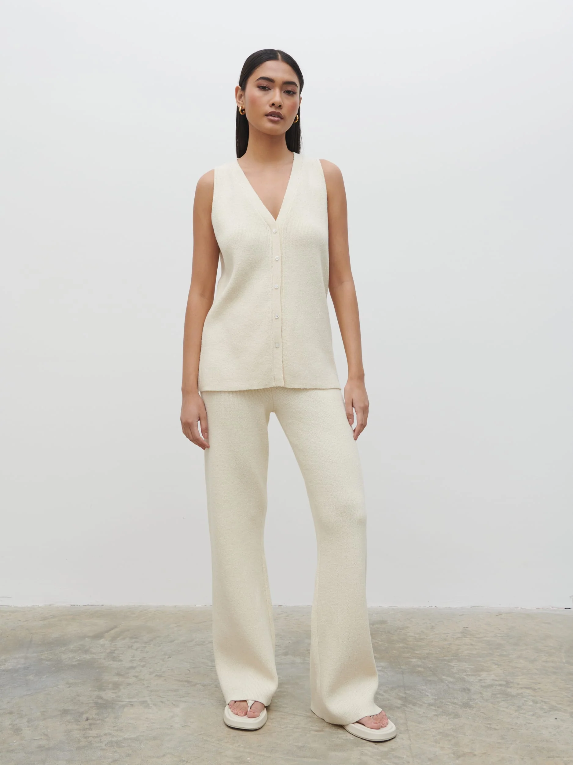 Kourtney Knit Waistcoat - Cream - Image 6