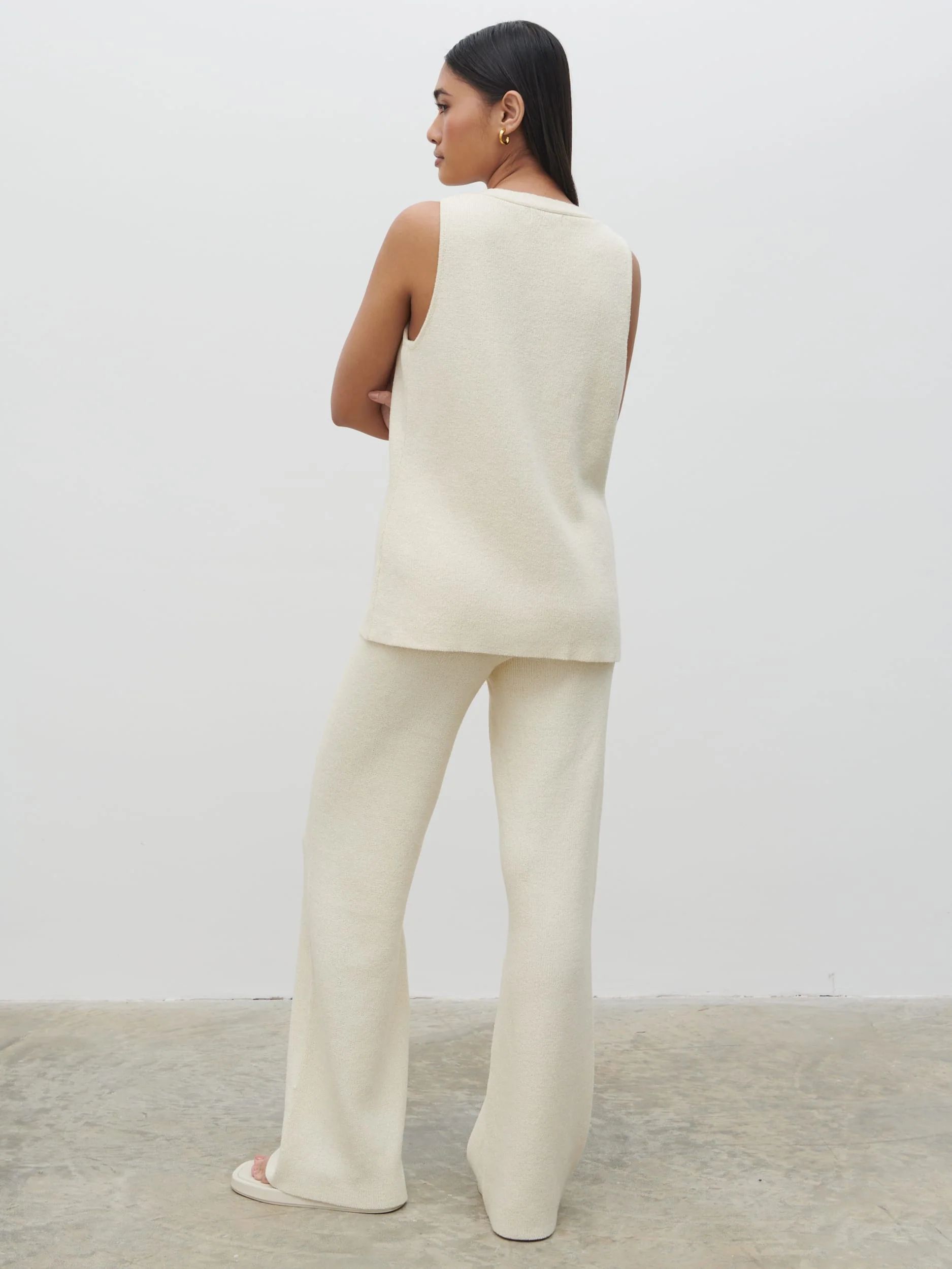Kourtney Knit Waistcoat - Cream - Image 7
