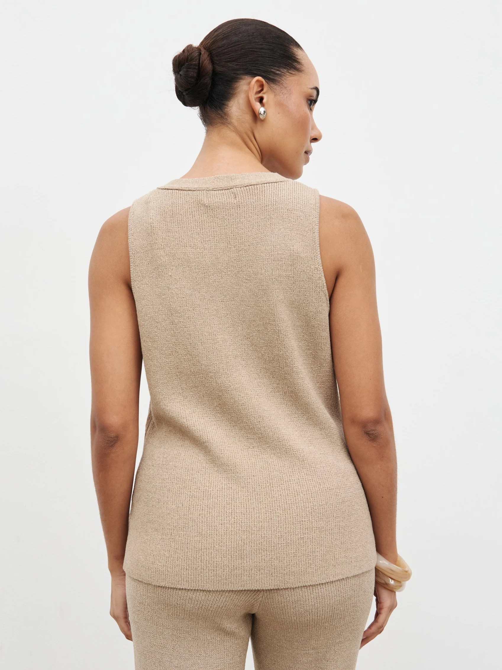 Kourtney Knit Waistcoat - Taupe - Image 5