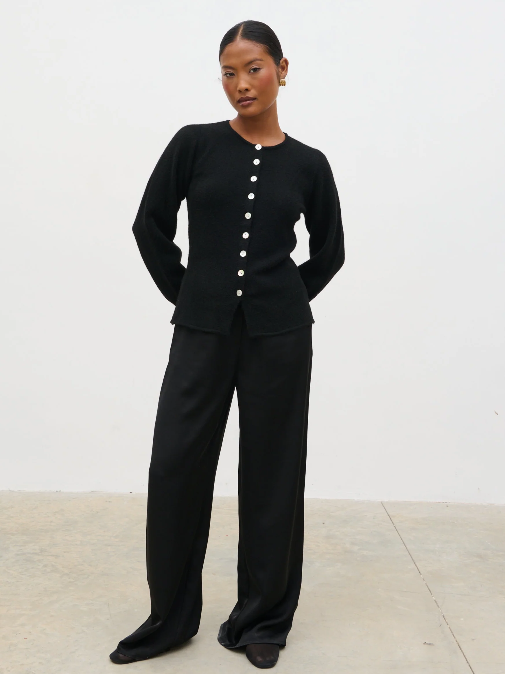 Kyle Fitted Knit Cardigan - Black - Image 3