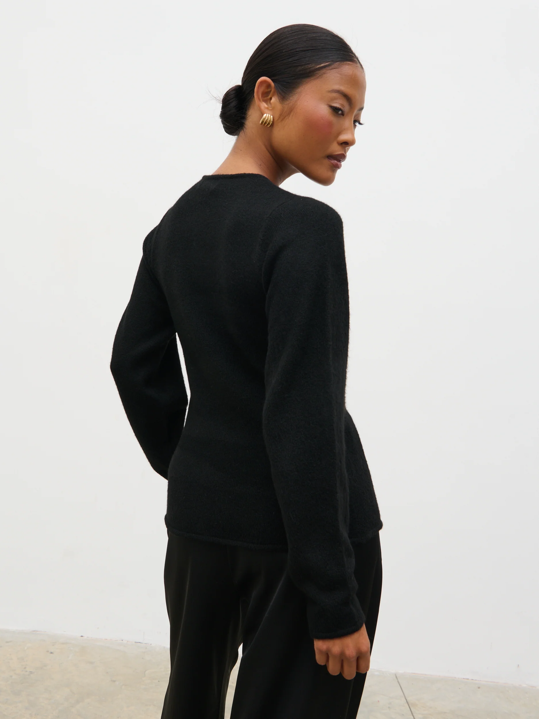 Kyle Fitted Knit Cardigan - Black - Image 5