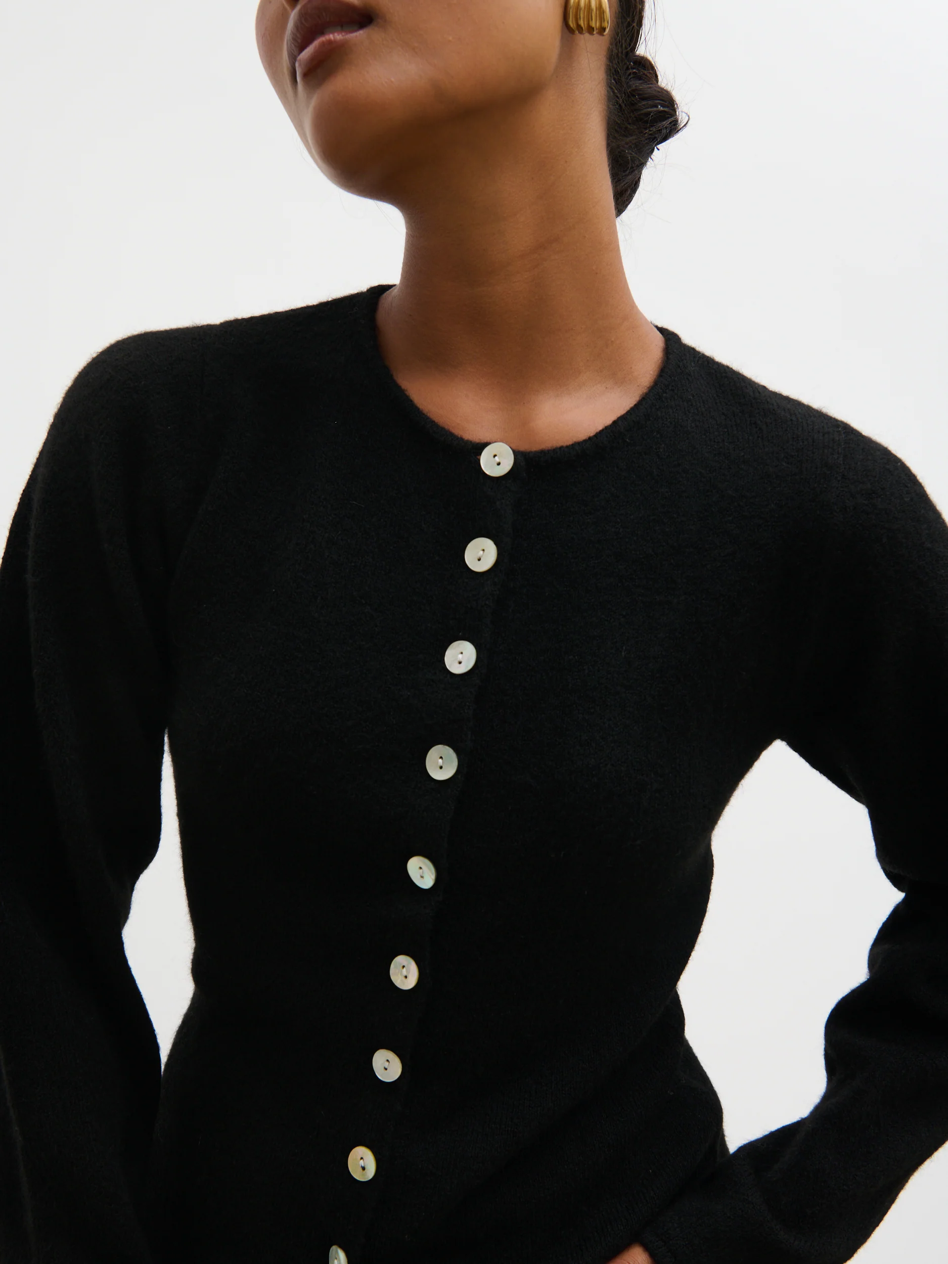 Kyle Fitted Knit Cardigan - Black - Image 6