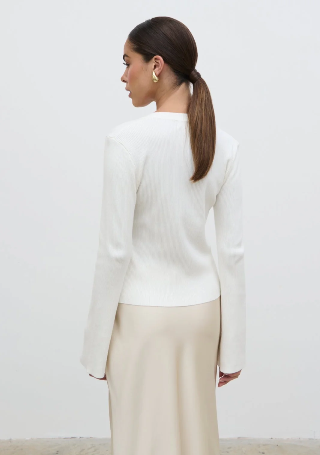 Lacey Button Down Top - Cream - Image 4