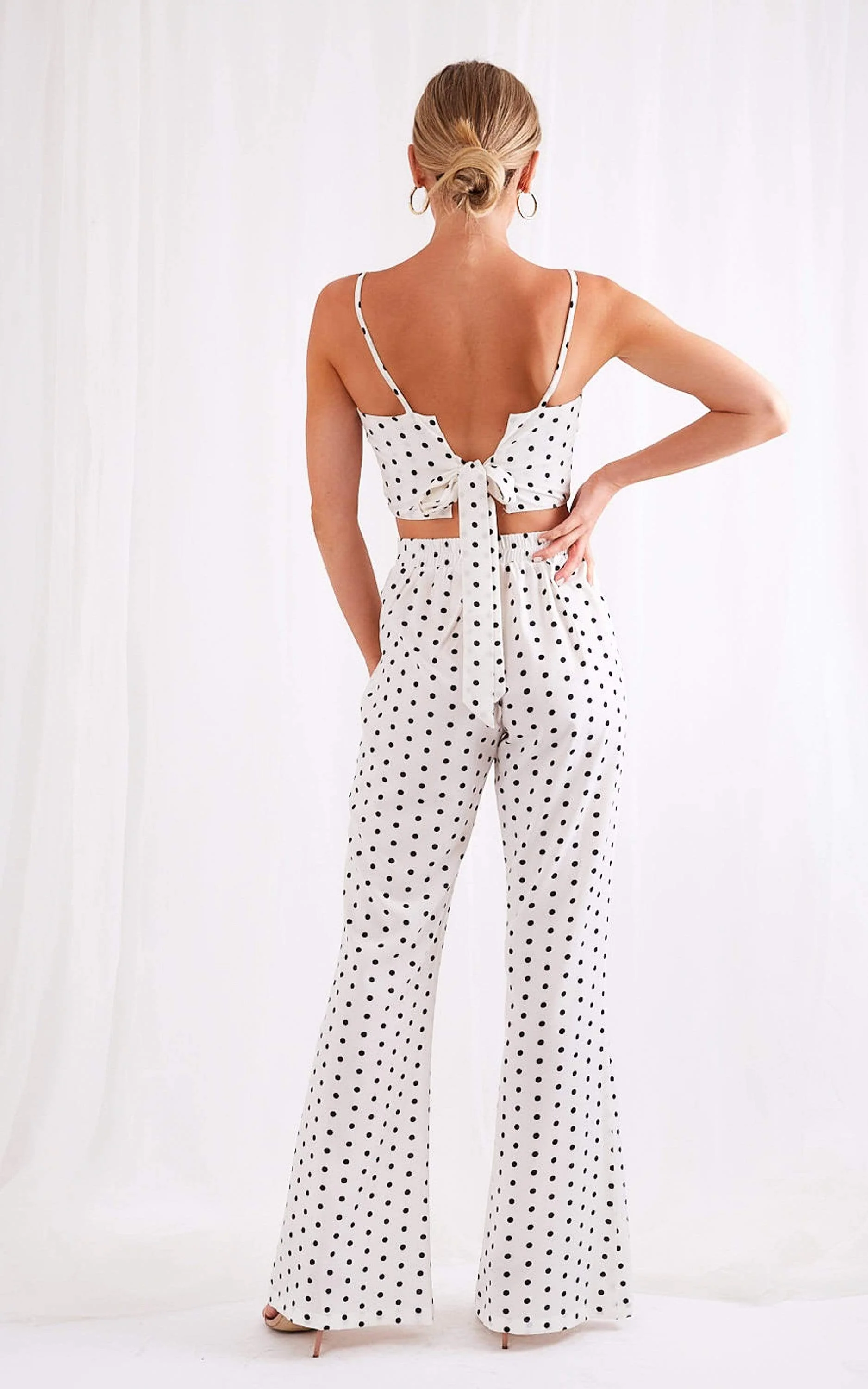 Lanie Flare Trousers - Polka Dot - Image 2