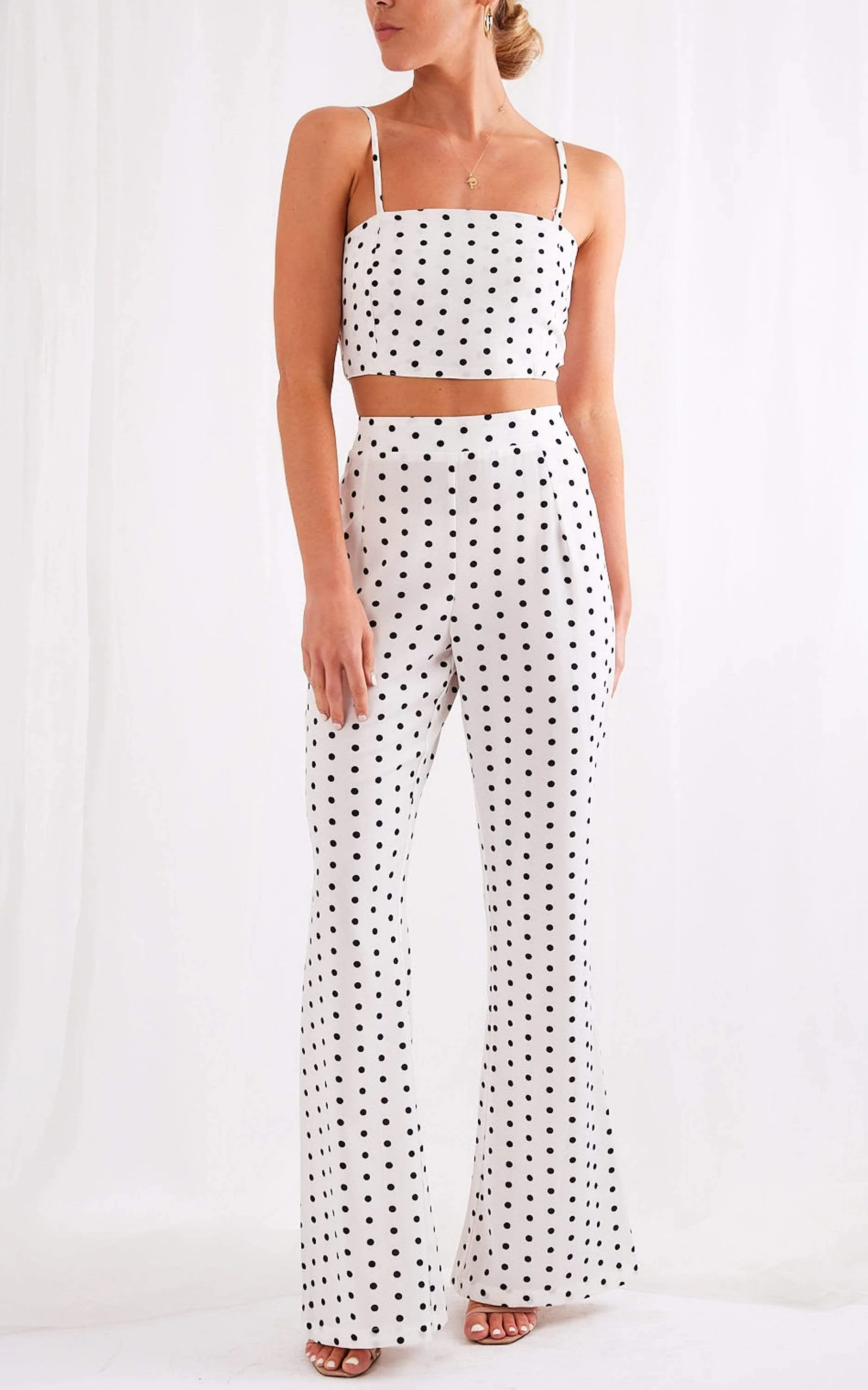 Lanie Flare Trousers - Polka Dot - Image 5