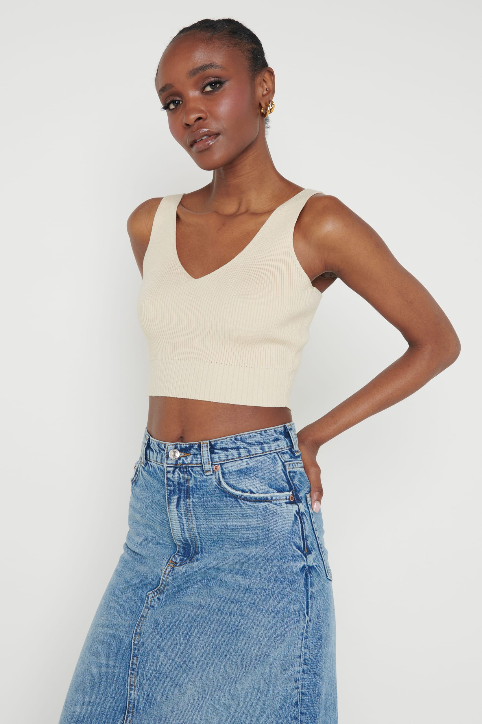 Lara Knit Top - Stone - Image 4