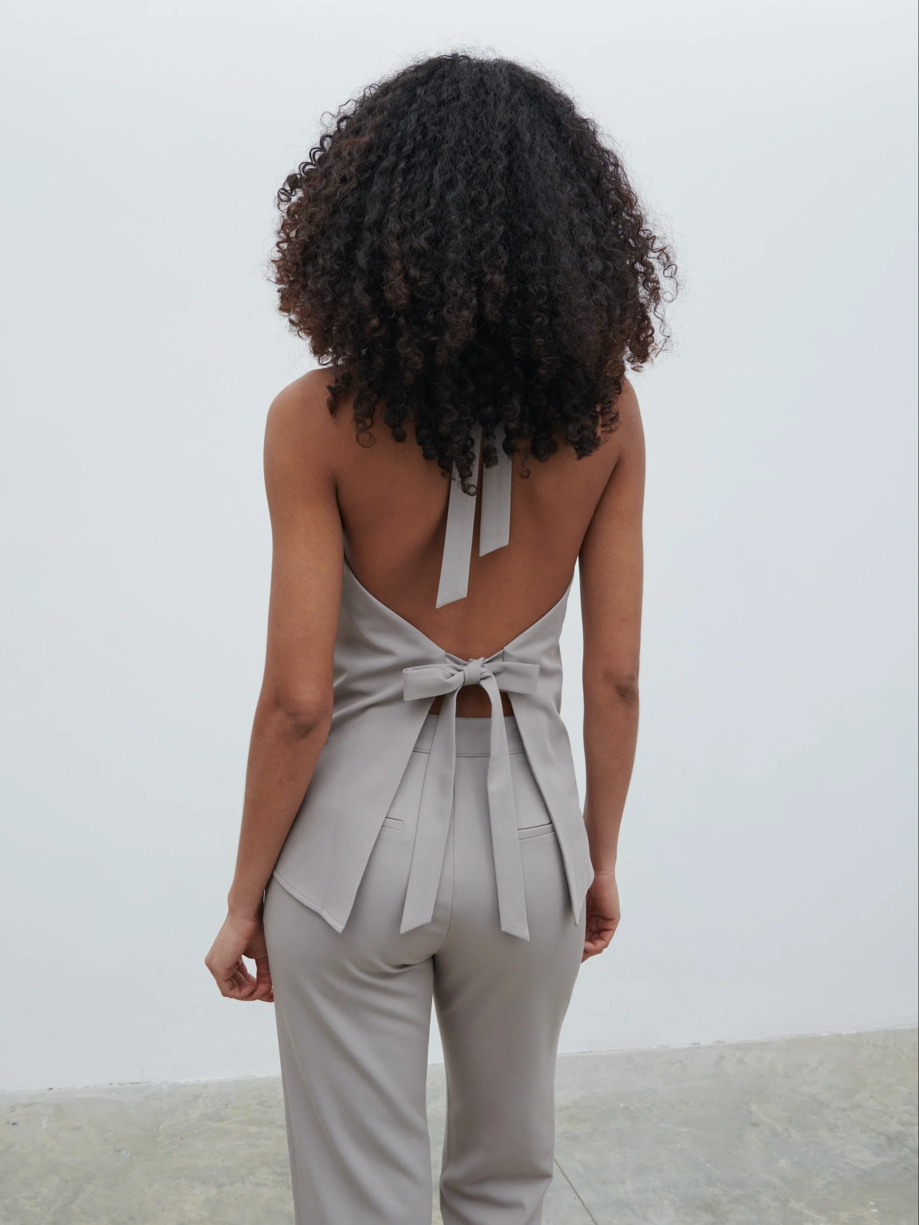 Laria Tailored Backless Top - Stone - Image 4
