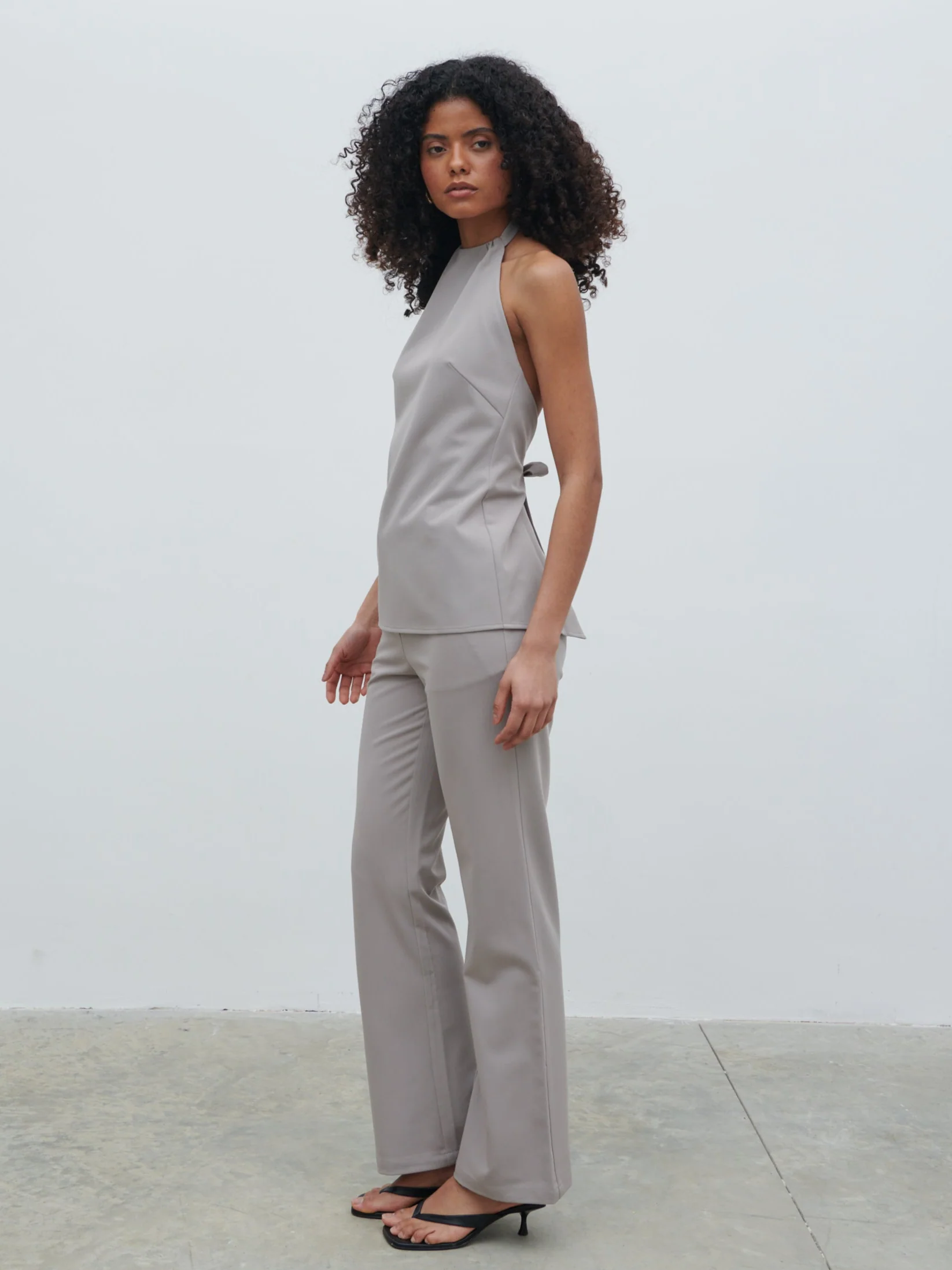 Laria Tailored Backless Top - Stone - Image 5