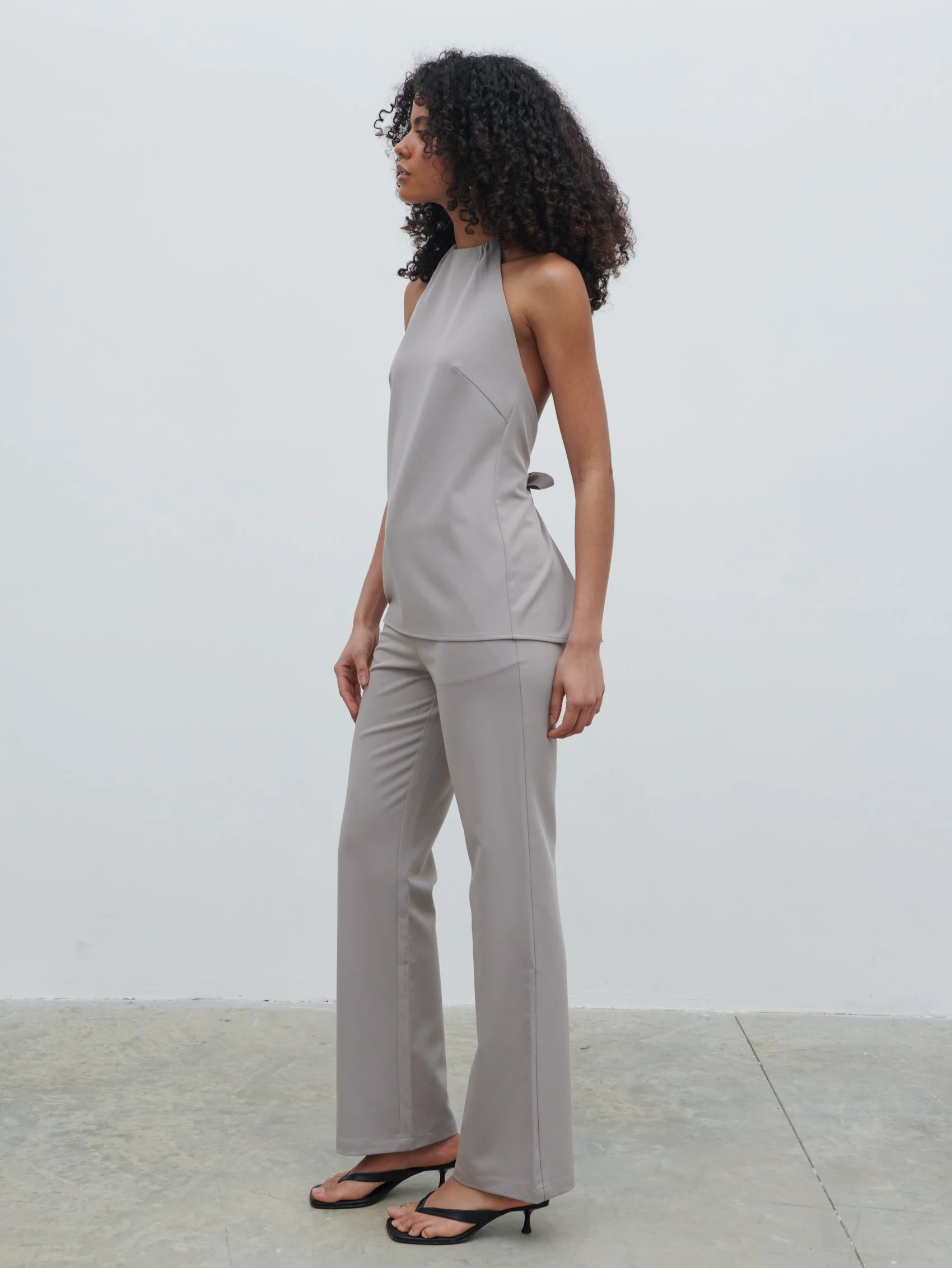Laria Tailored Backless Top - Stone - Image 6