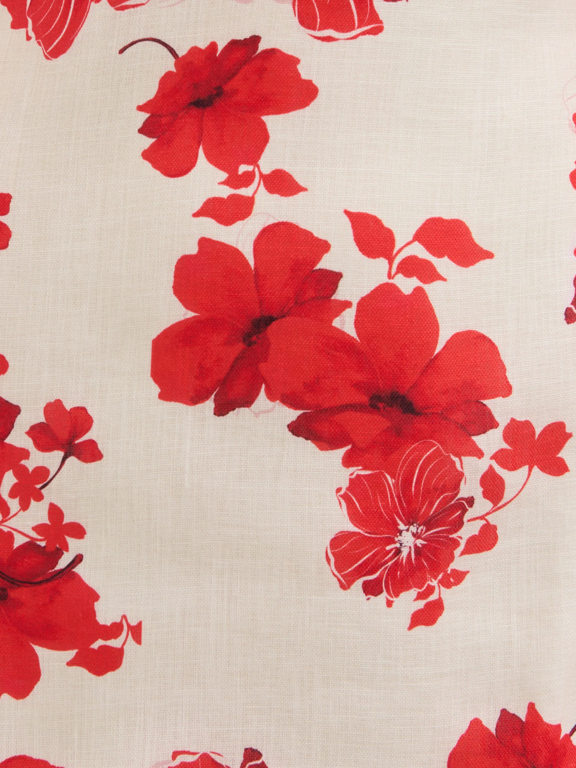 Lottie Puff Sleeve Dress - Red Floral - Image 4