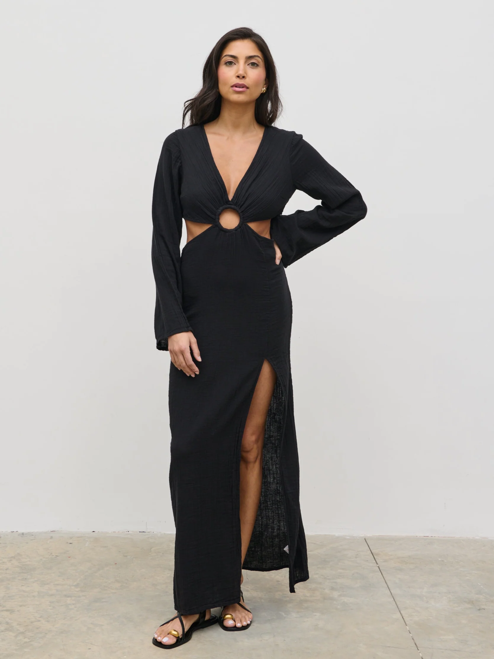 Luca Cut Out Ring Dress - Black - Image 3