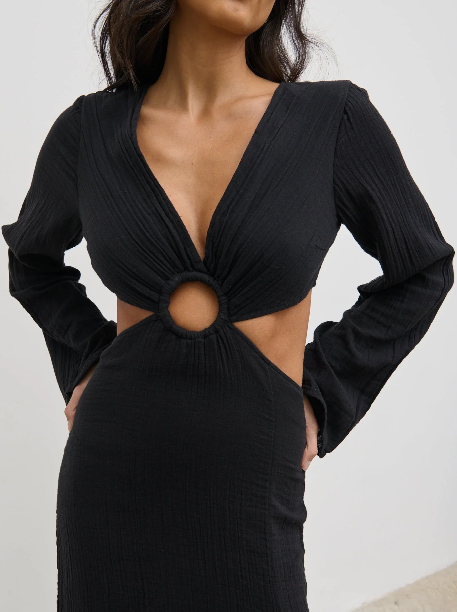 Luca Cut Out Ring Dress - Black - Image 6