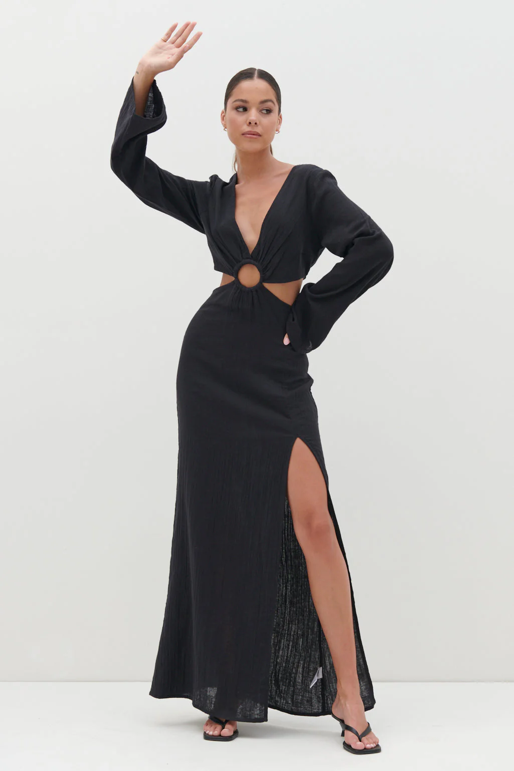 Luca Cut Out Ring Dress - Black - Image 7