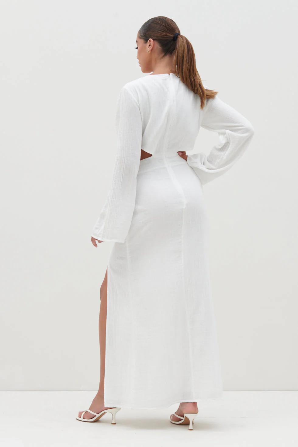 Luca Cut Out Ring Dress - Cream - Image 10