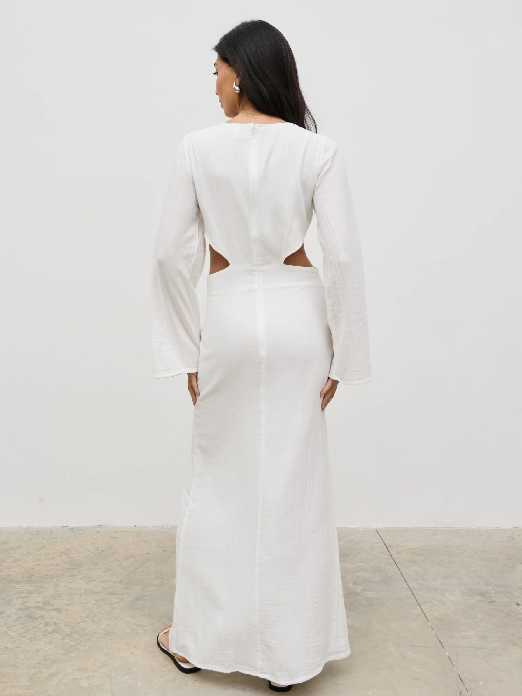 Luca Cut Out Ring Dress - Cream - Image 6