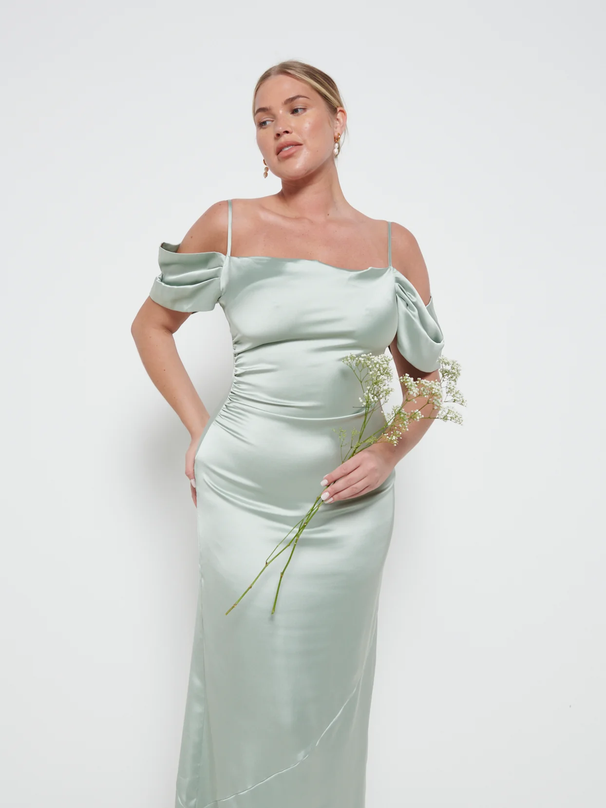 Lucette Recycled Maxi Bridesmaid Dress - Sage - Image 3