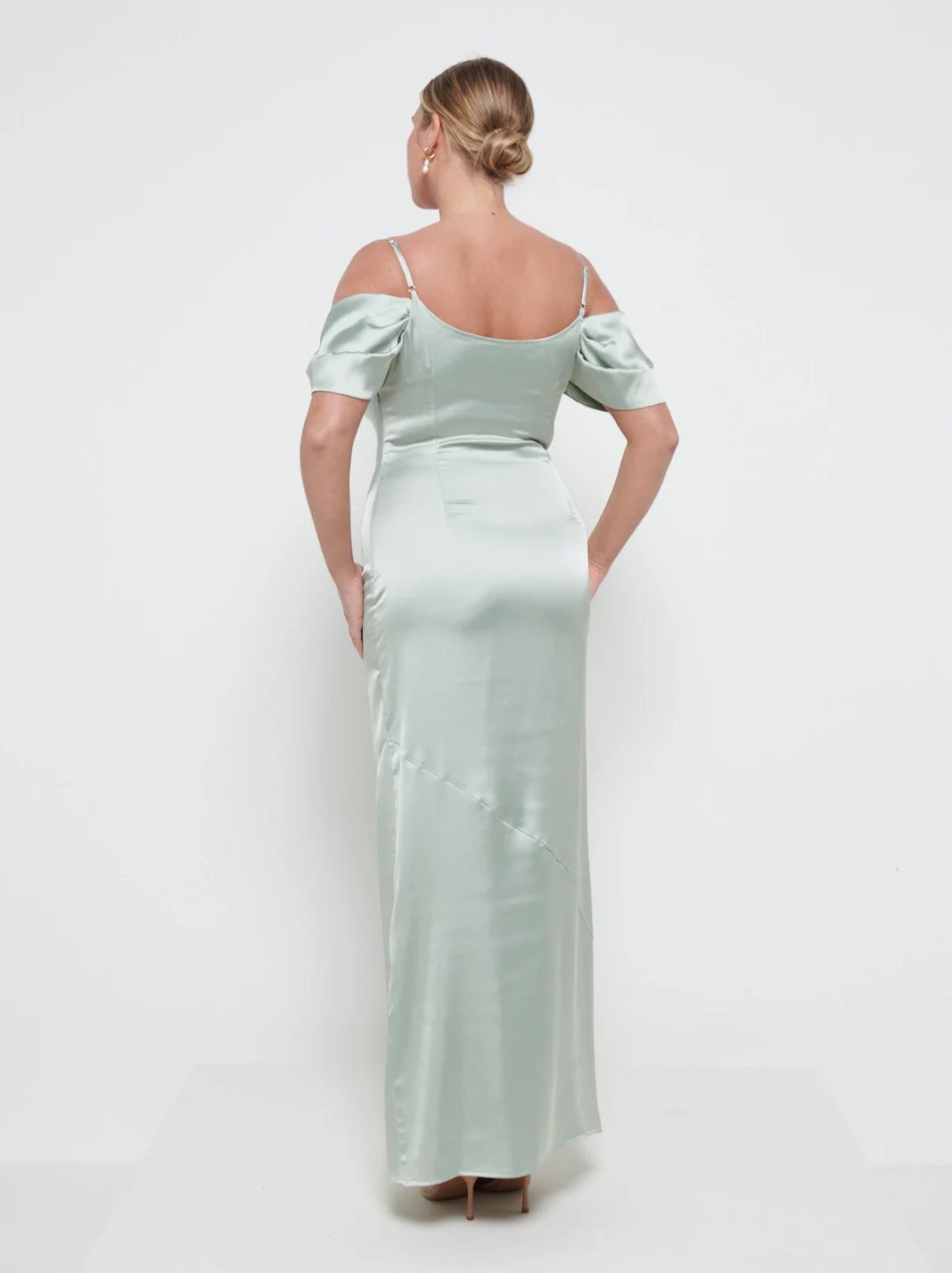Lucette Recycled Maxi Bridesmaid Dress - Sage - Image 4