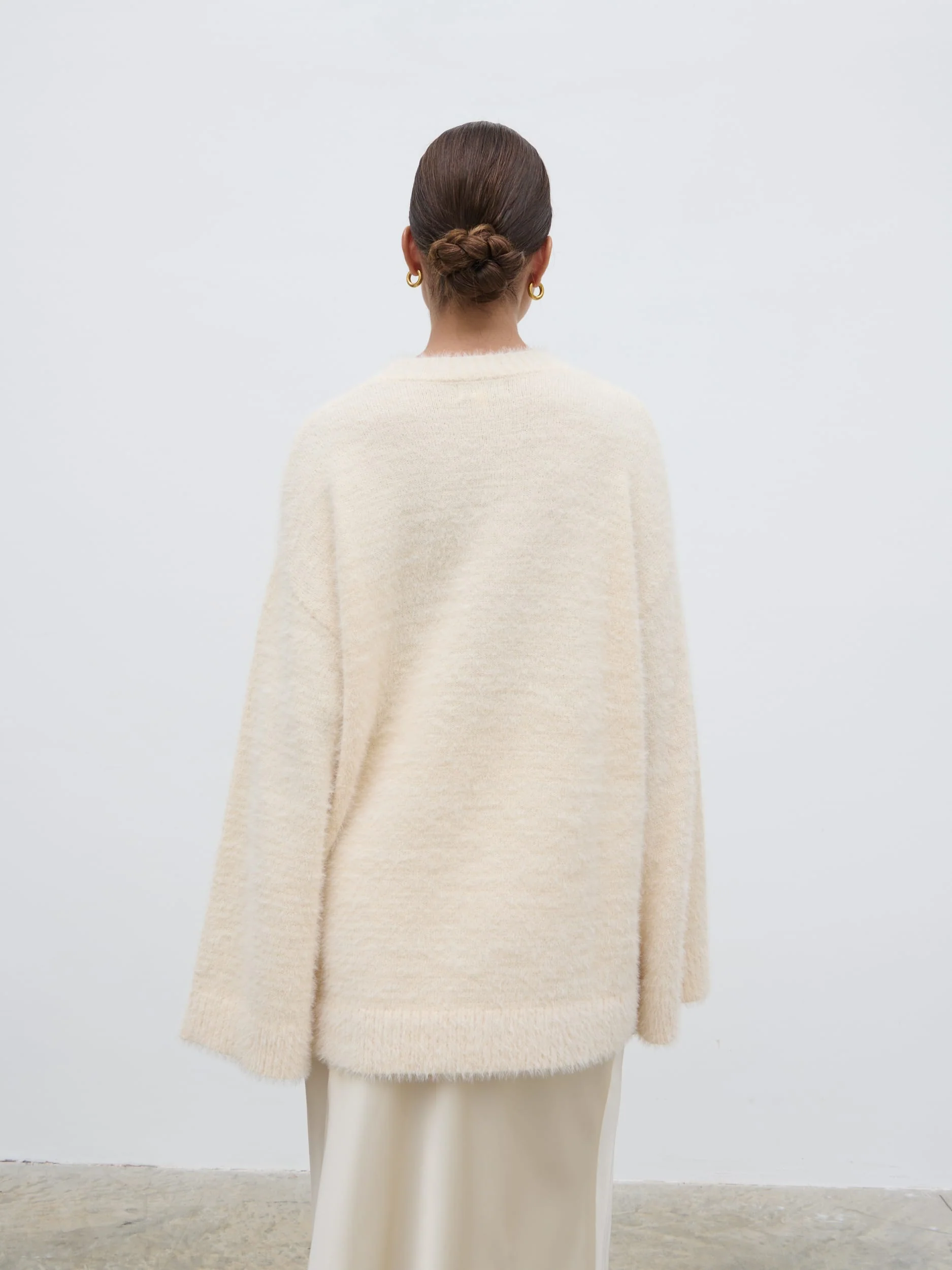 Lula Fluffy Knit Jumper - Cream - Image 6