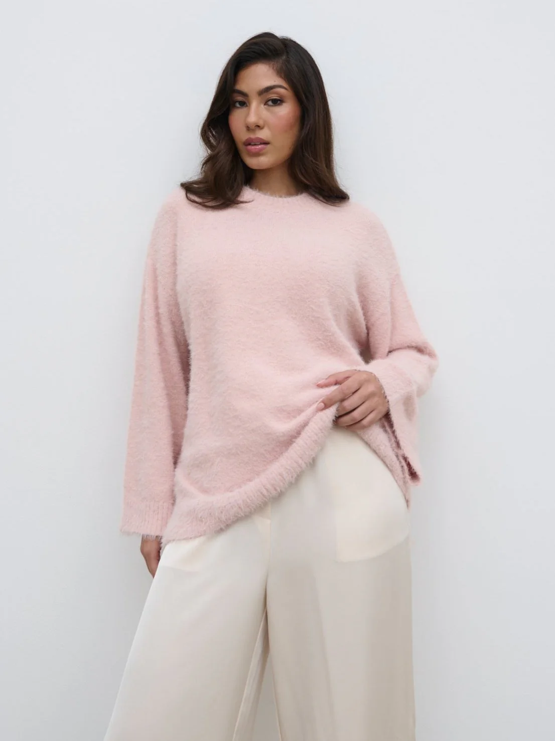 Lula Fluffy Knit Jumper - Pale Pink - Image 6