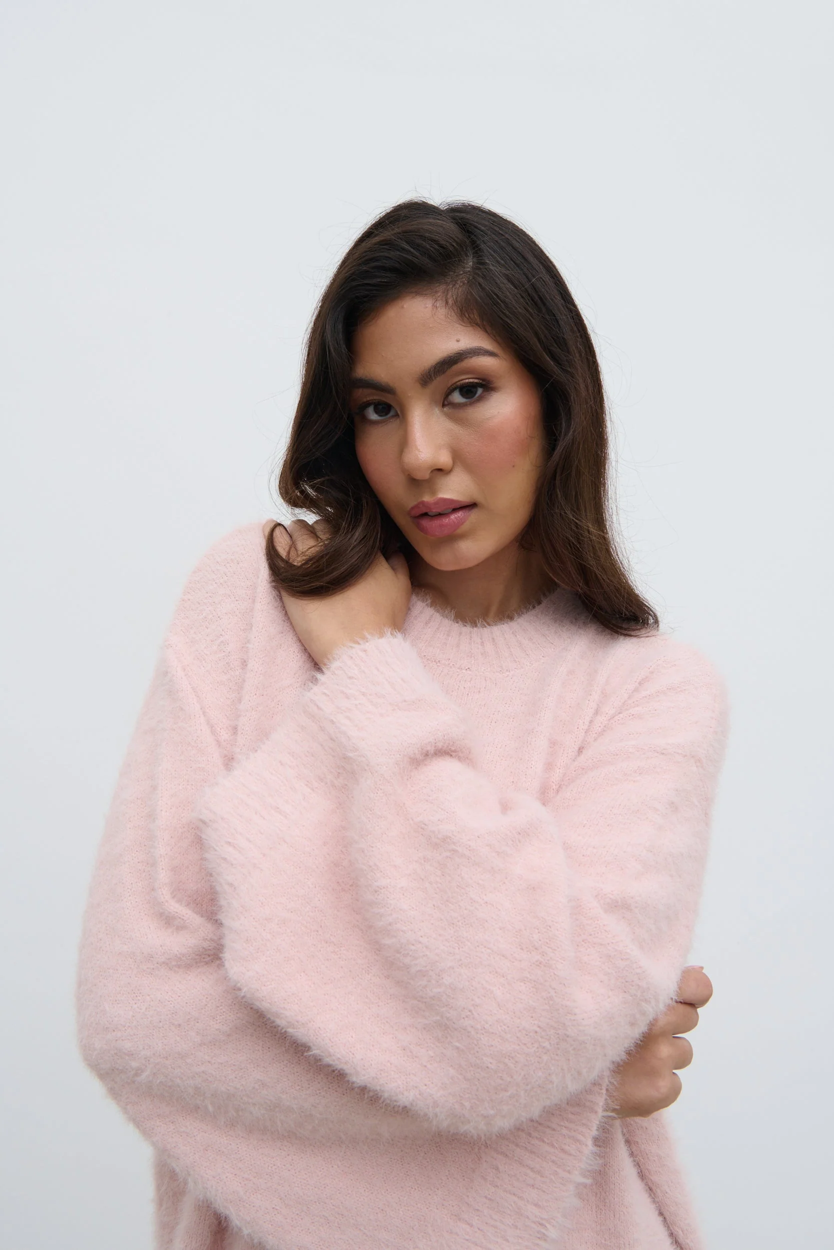Lula Fluffy Knit Jumper - Pale Pink - Image 7