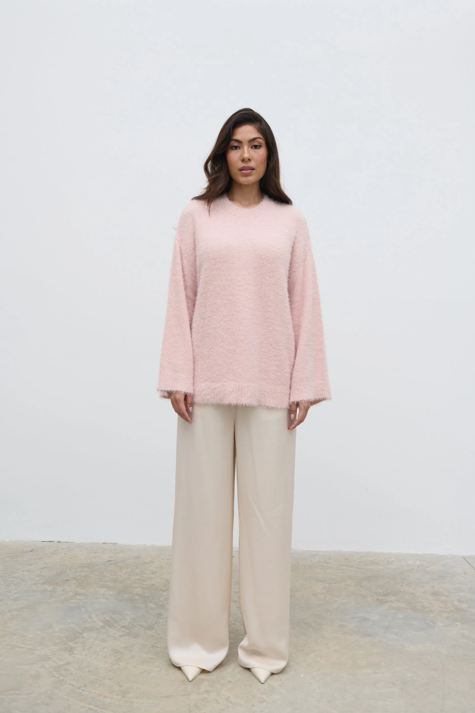 Lula Fluffy Knit Jumper - Pale Pink - Image 8