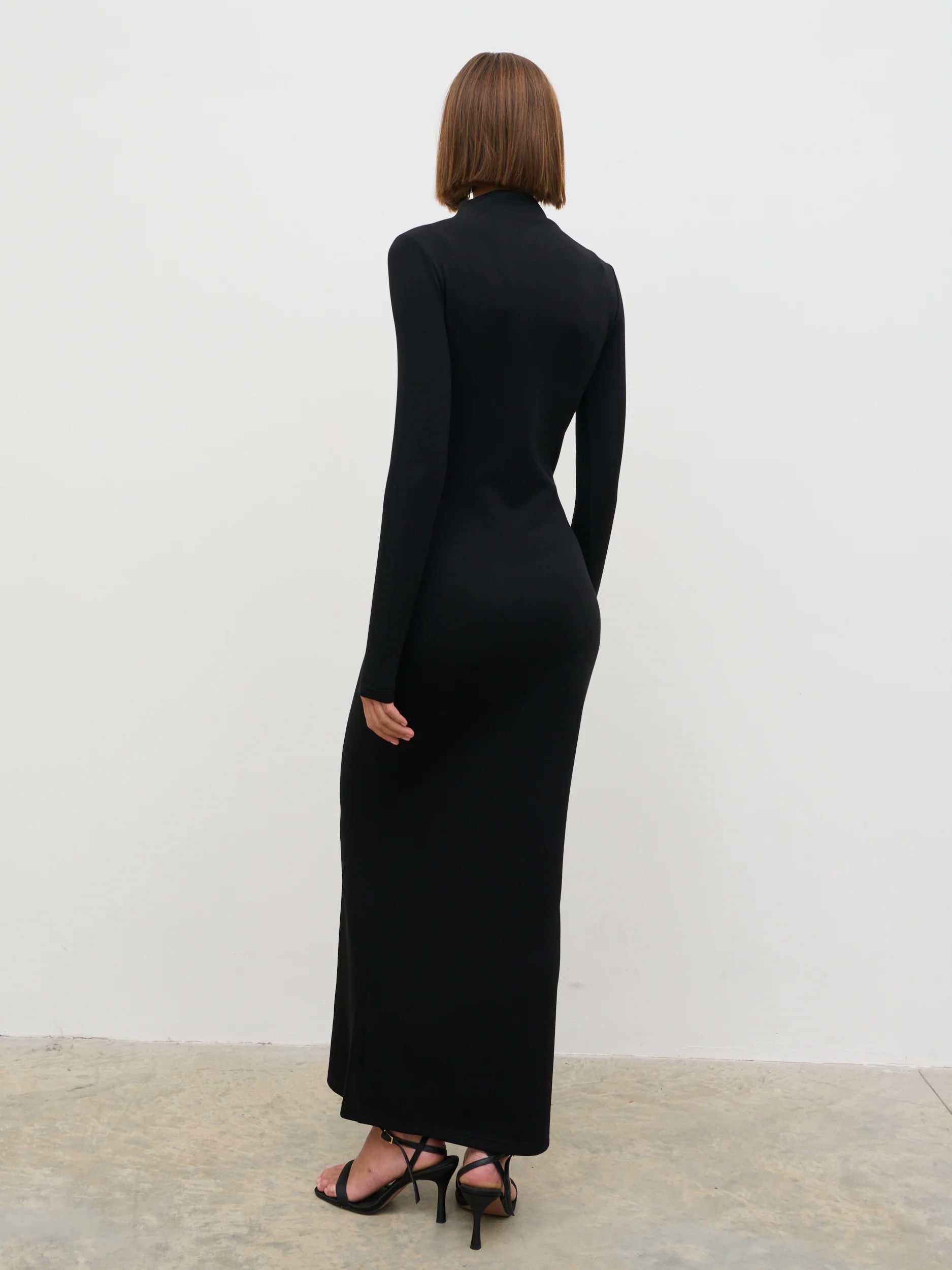 Mabel High Neck Jersey Maxi Dress - Black - Image 6