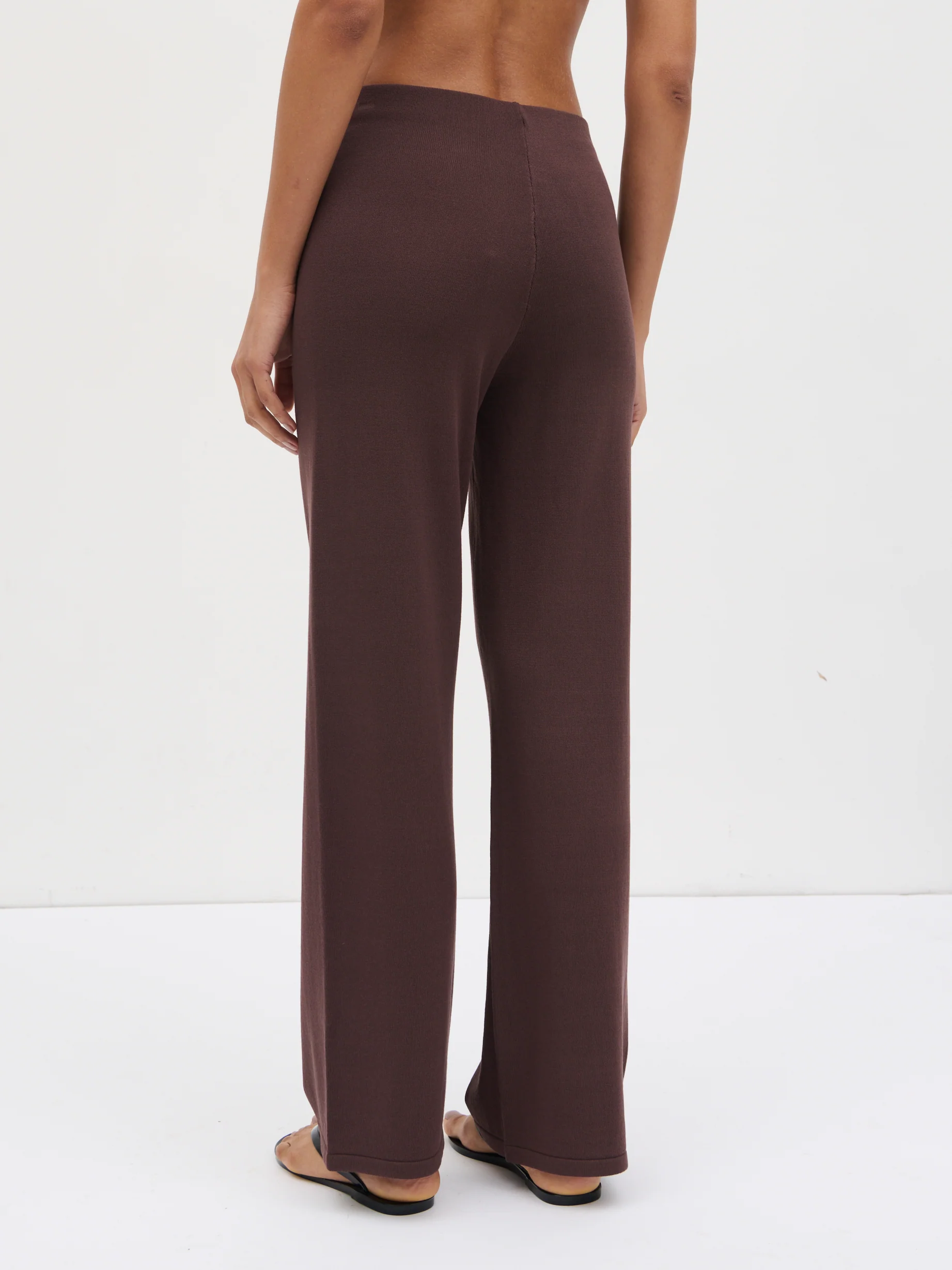 Maelle Slim Knit Trousers - Chocolate - Image 8
