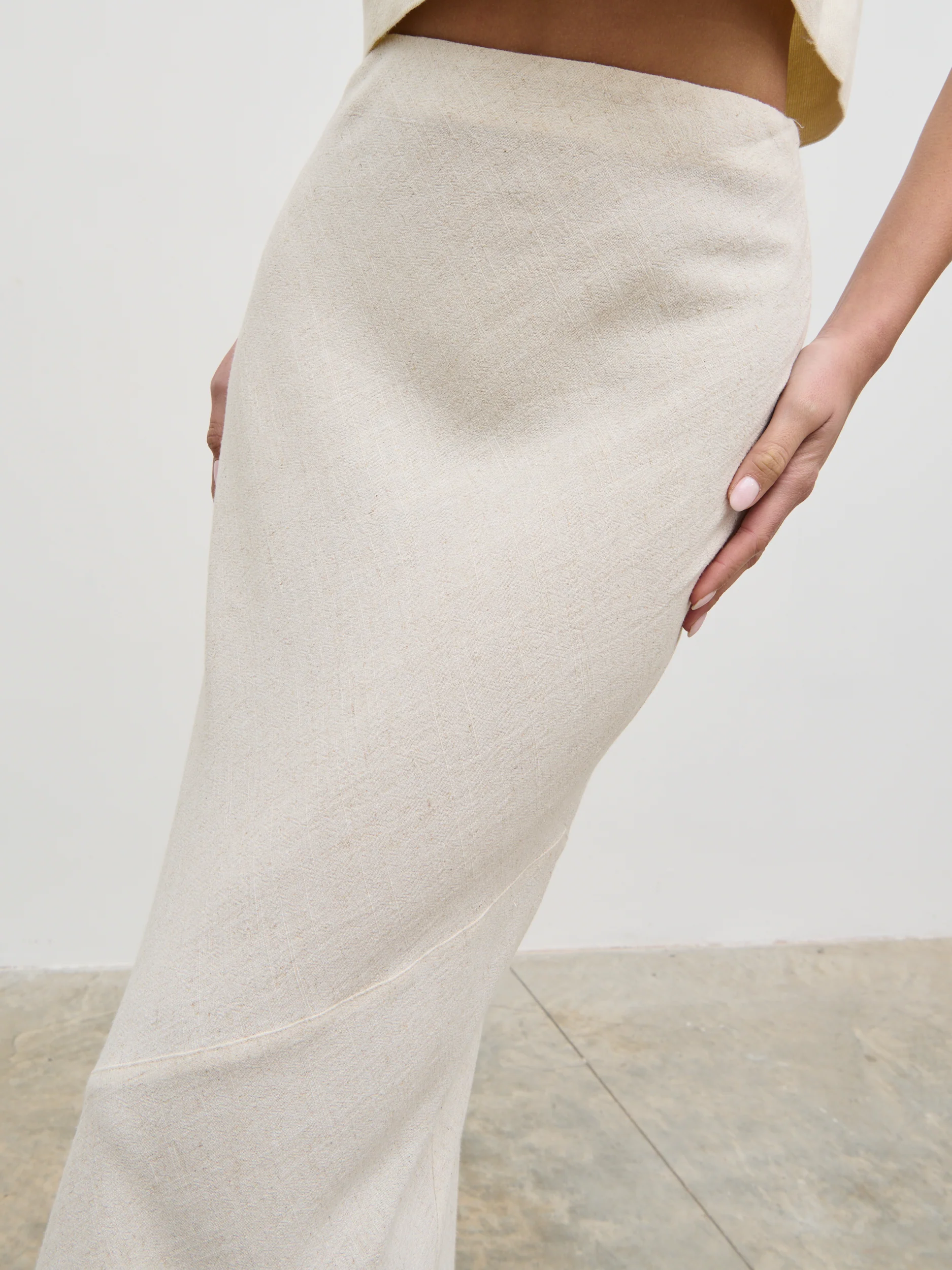 Maisy Linen Blend Maxi Skirt - Natural - Image 3