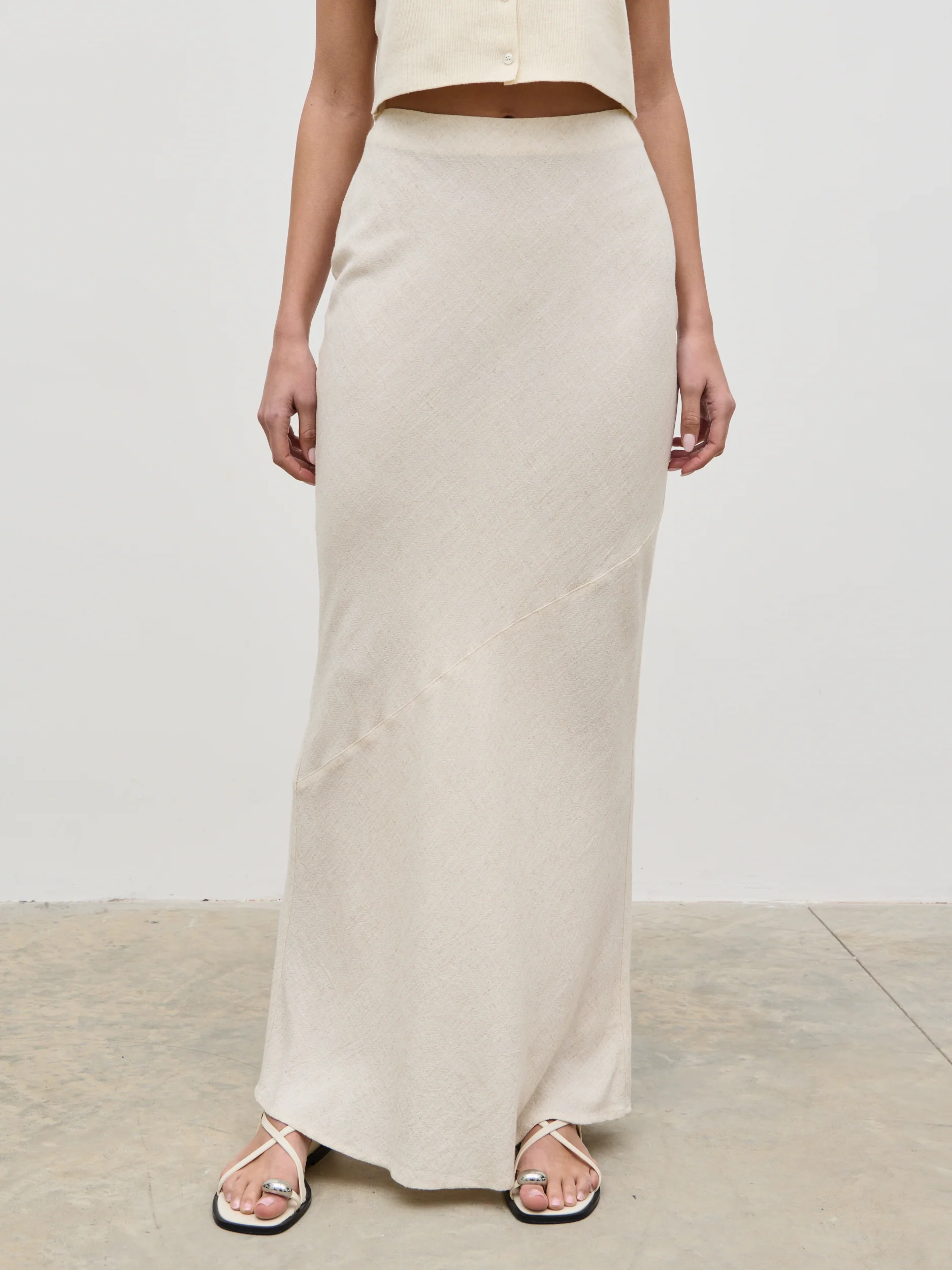 Maisy Linen Blend Maxi Skirt - Natural - Image 5
