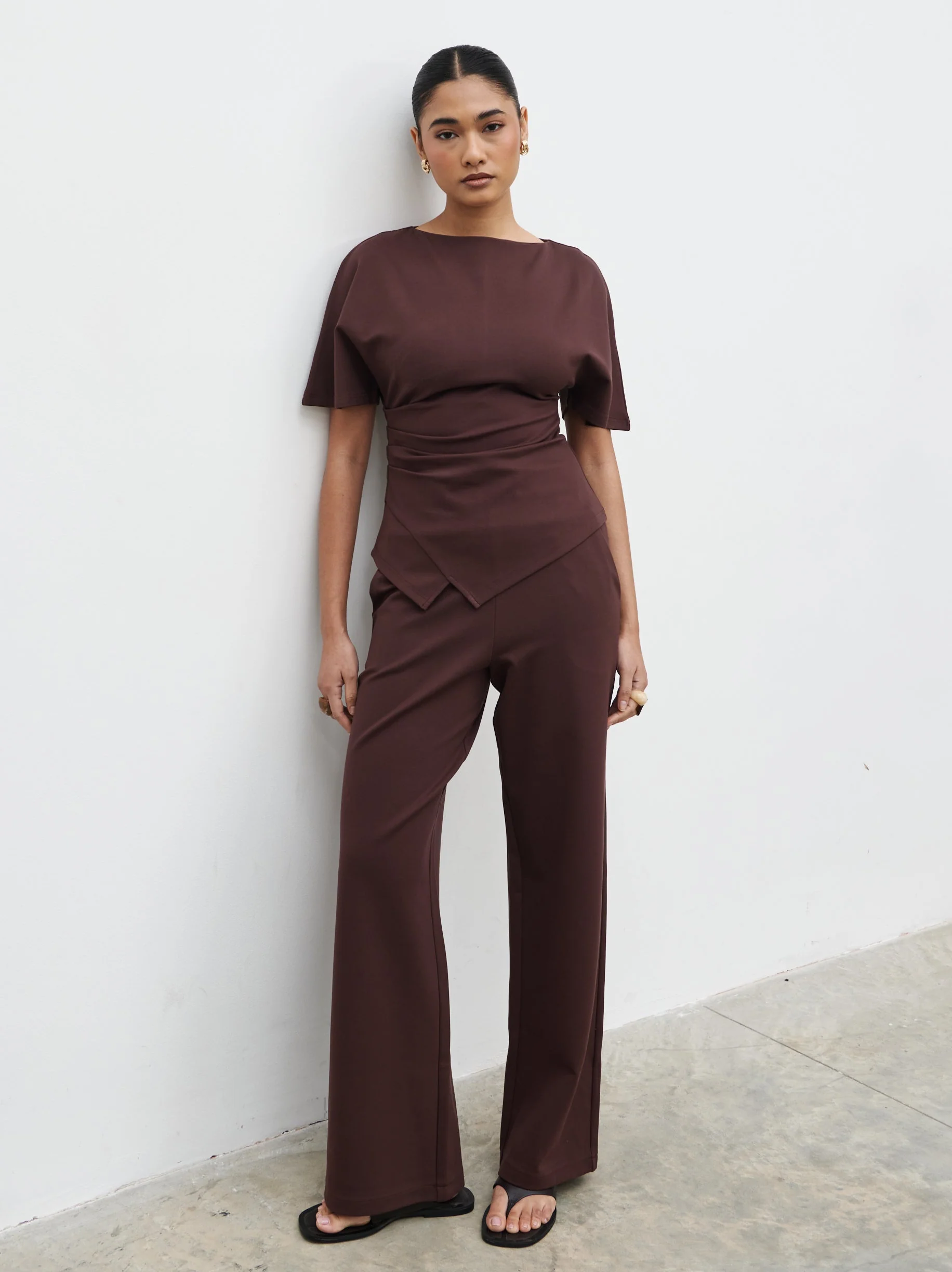 Marni Pleated Jersey Top - Brown - Image 3