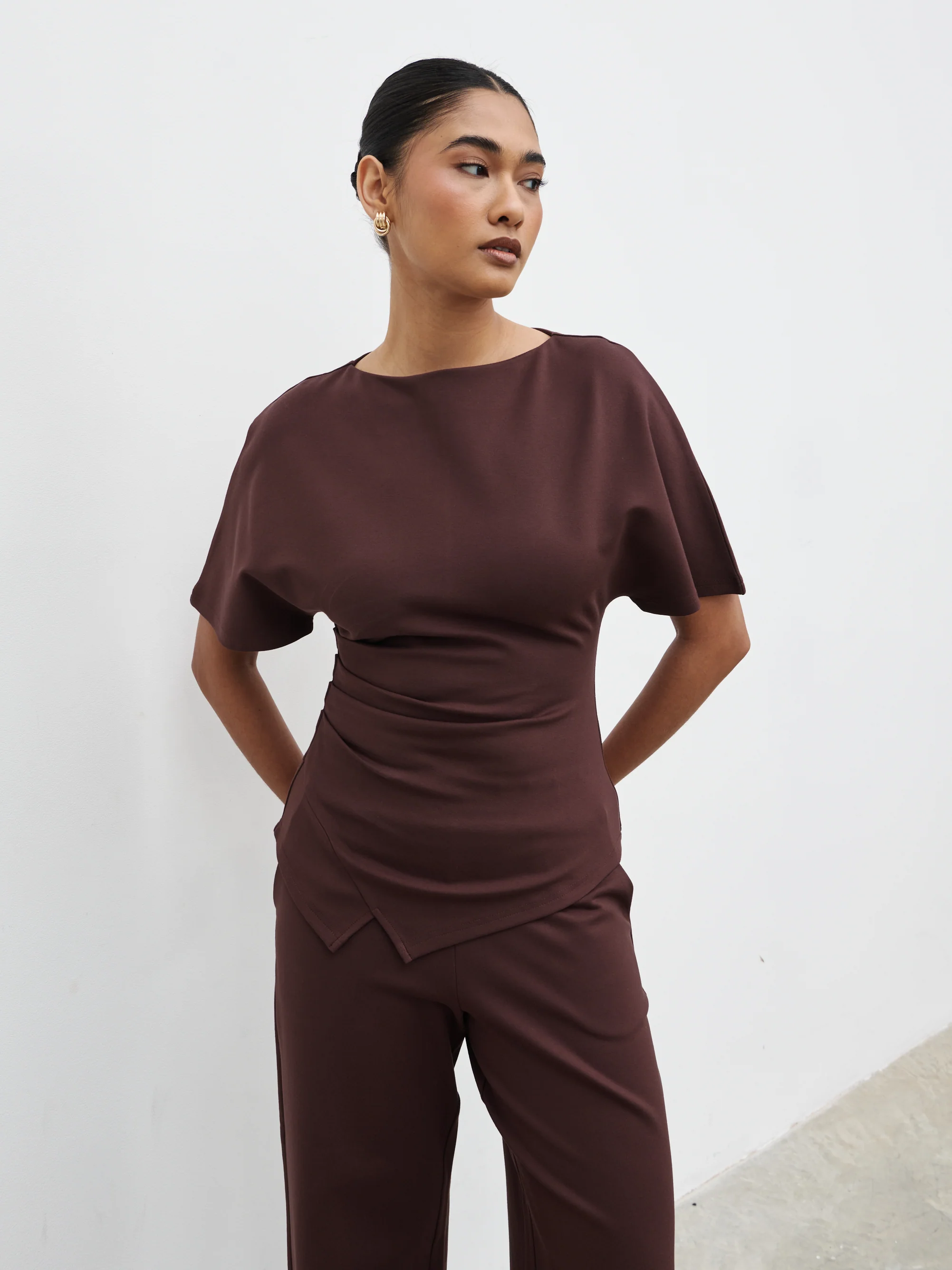 Marni Pleated Jersey Top - Brown - Image 4