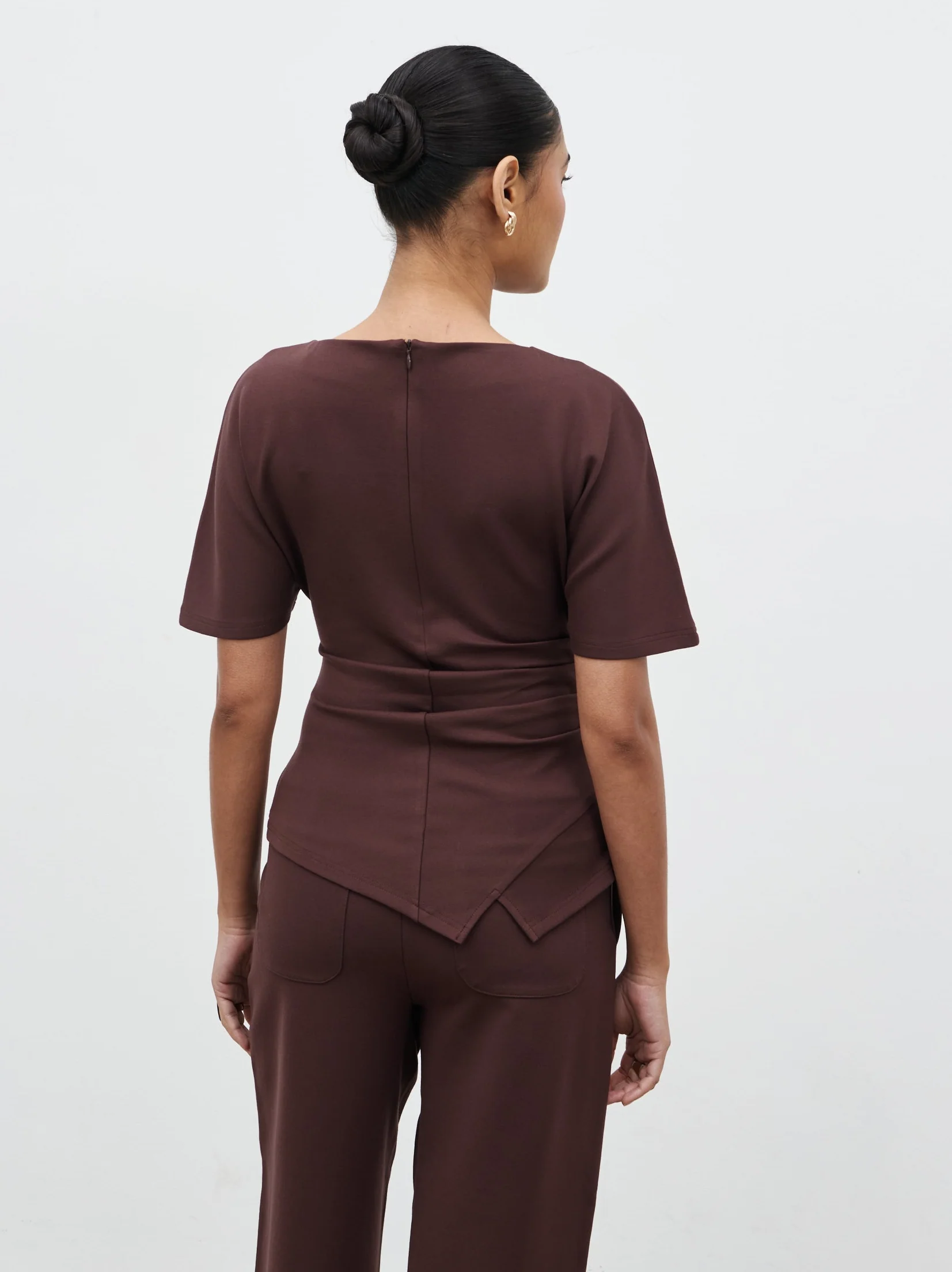 Marni Pleated Jersey Top - Brown - Image 5