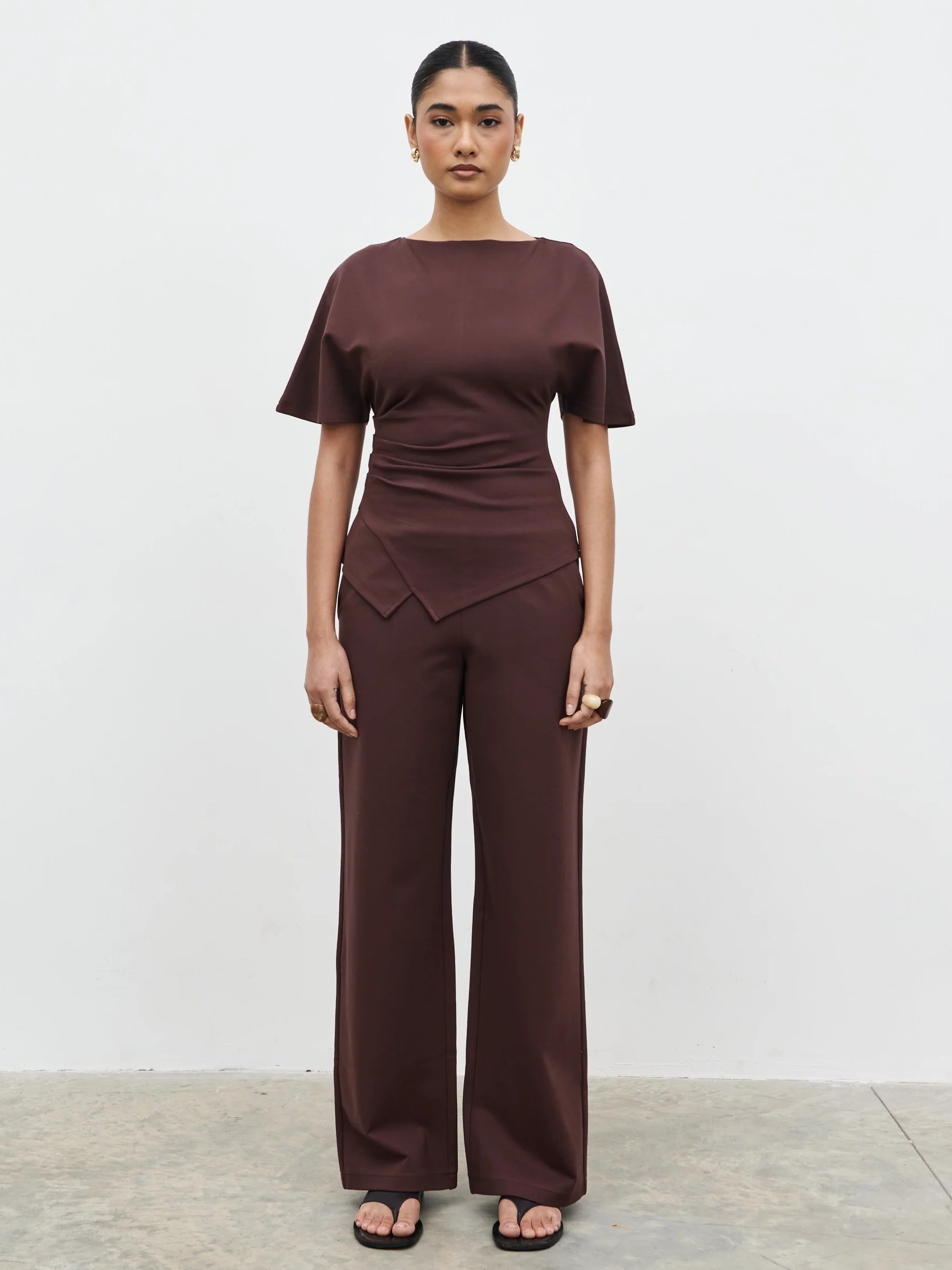 Marni Pleated Jersey Top - Brown - Image 6
