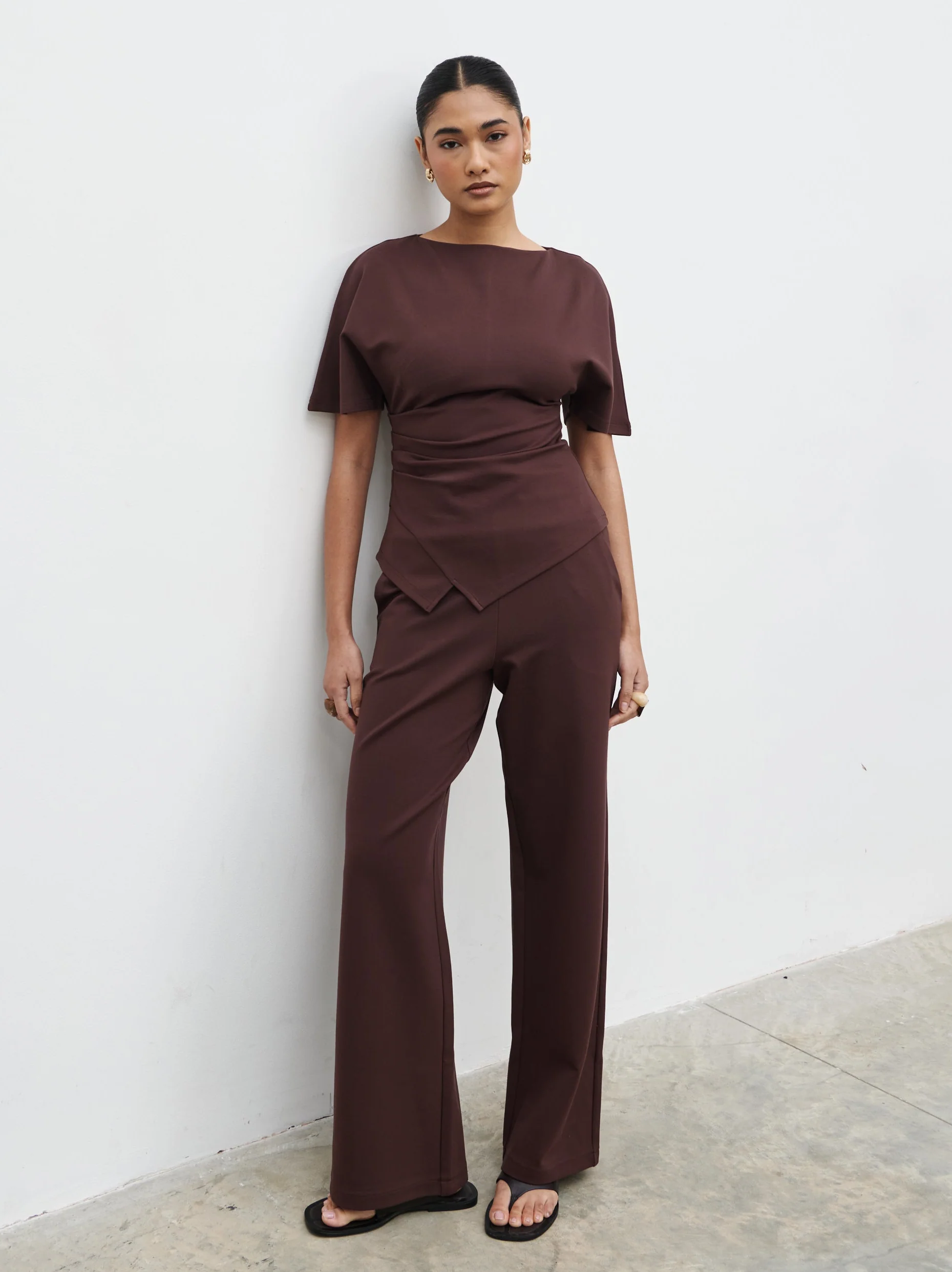 Marni Straight Leg Jersey Trousers - Brown - Image 4