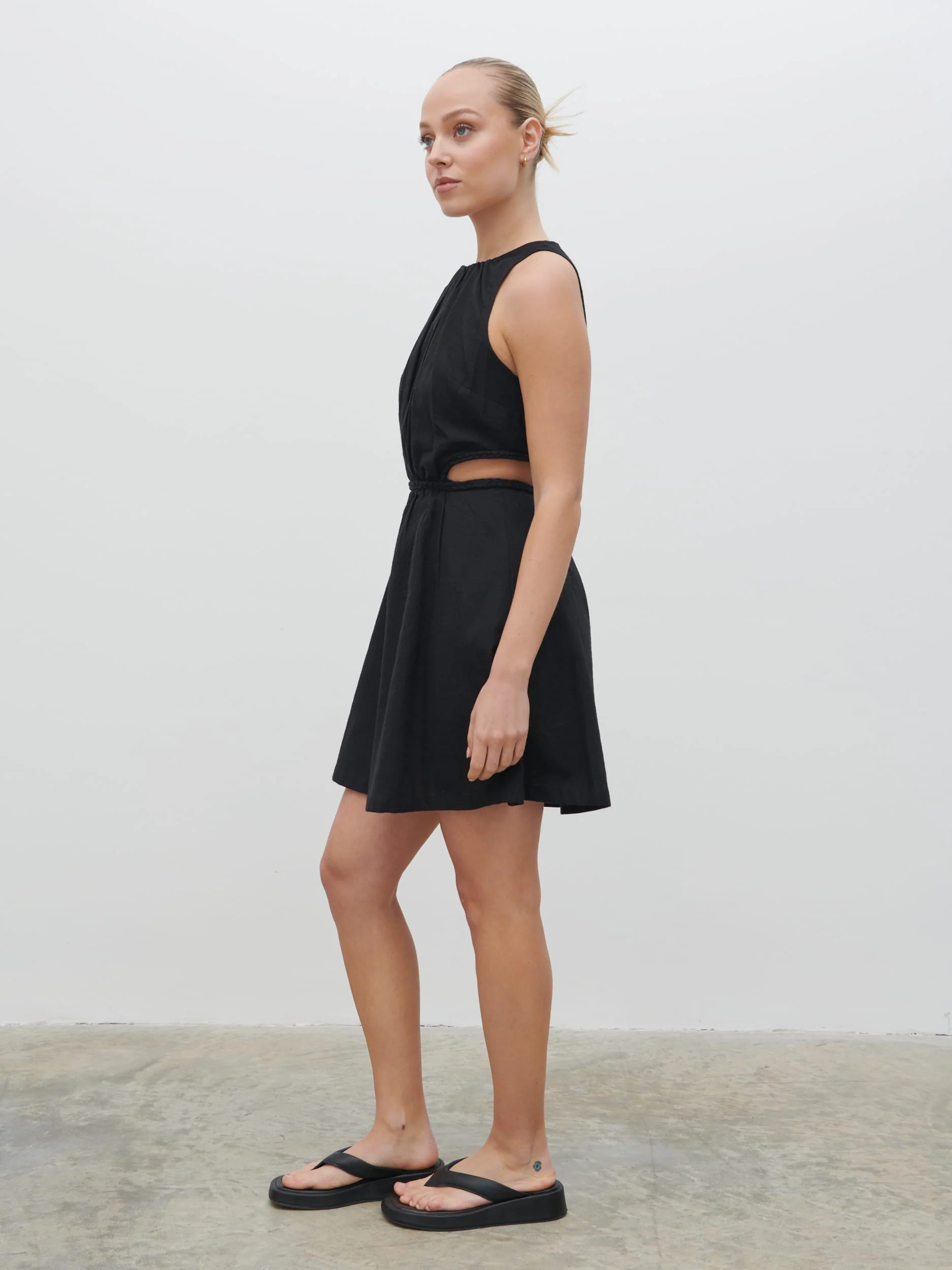Melody Cut Out Mini Dress - Black - Image 3