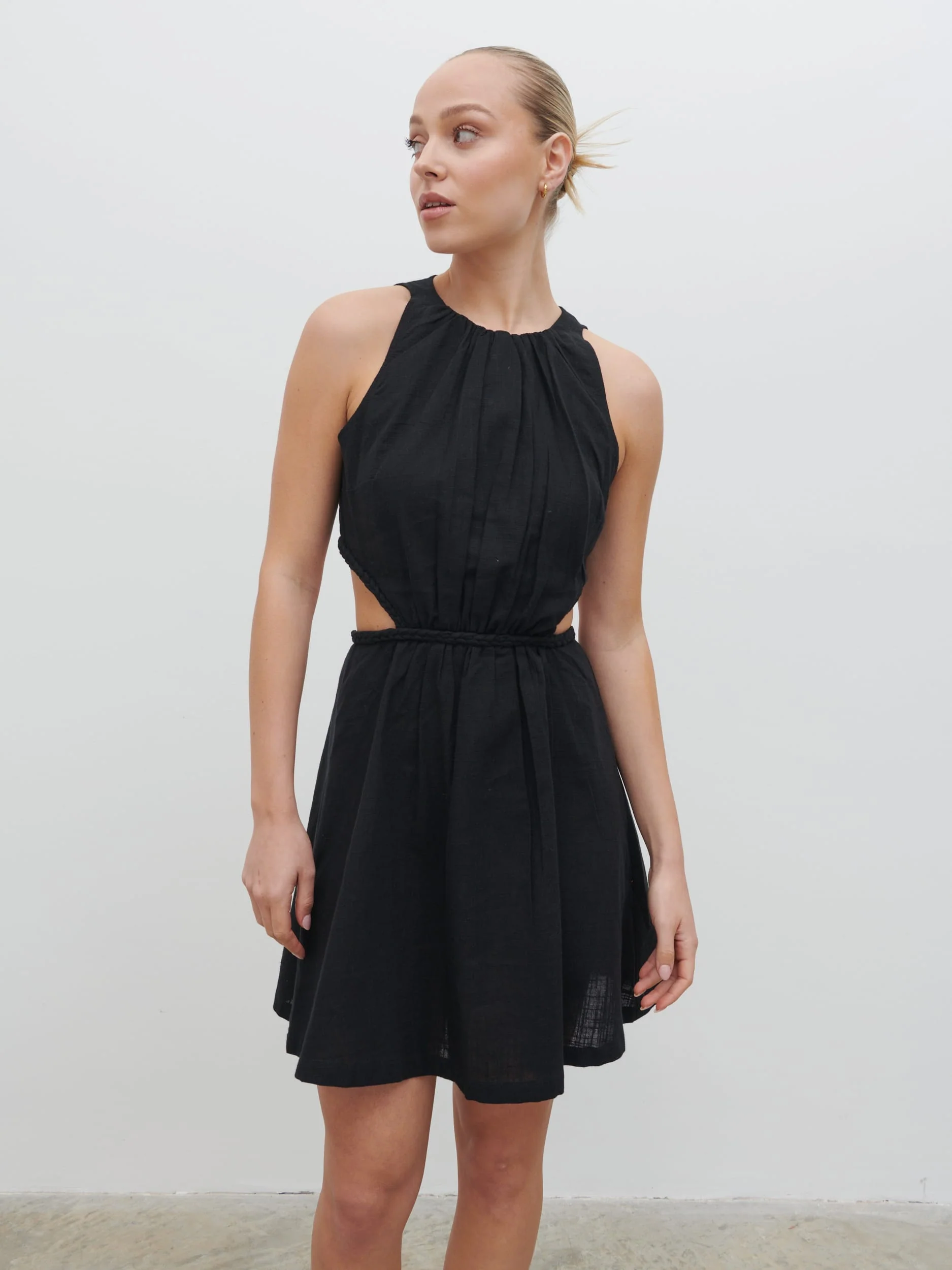 Melody Cut Out Mini Dress - Black - Image 4