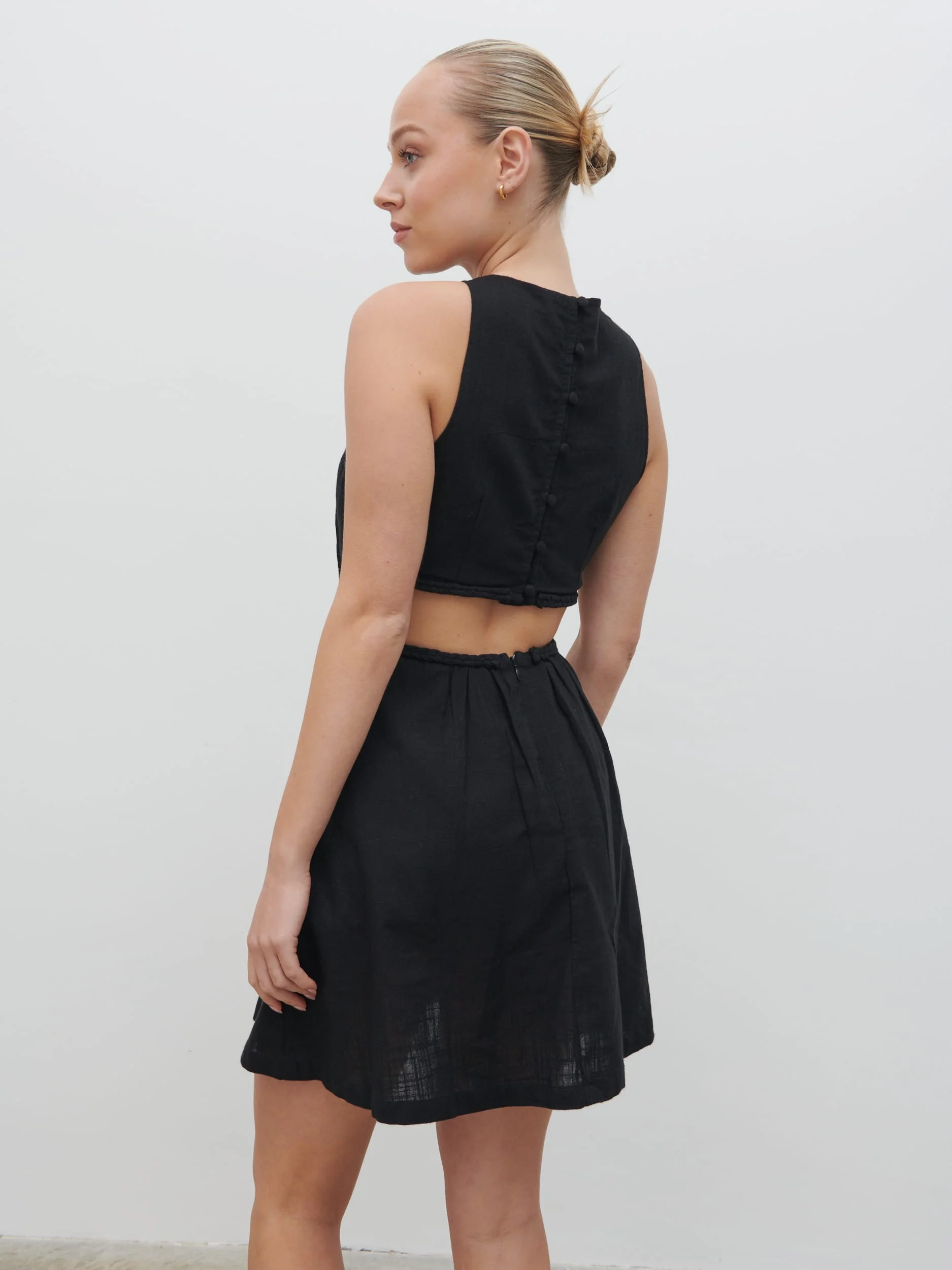 Melody Cut Out Mini Dress - Black - Image 5