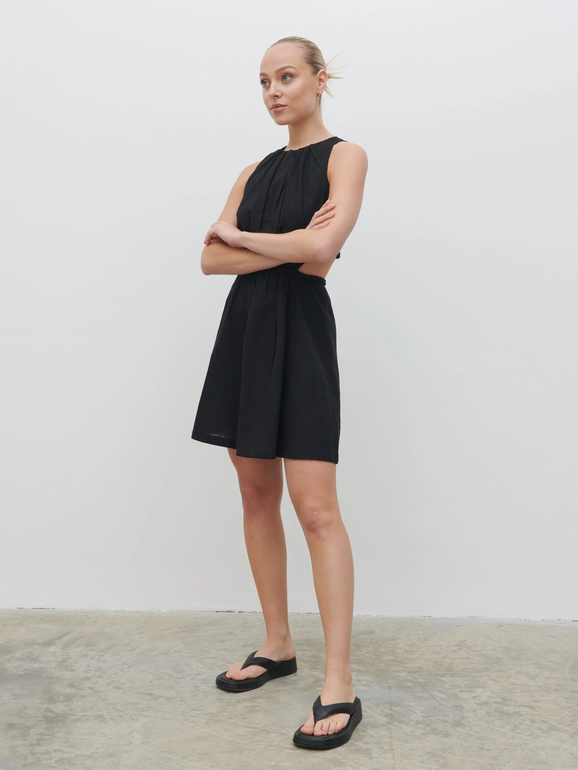 Melody Cut Out Mini Dress - Black - Image 6