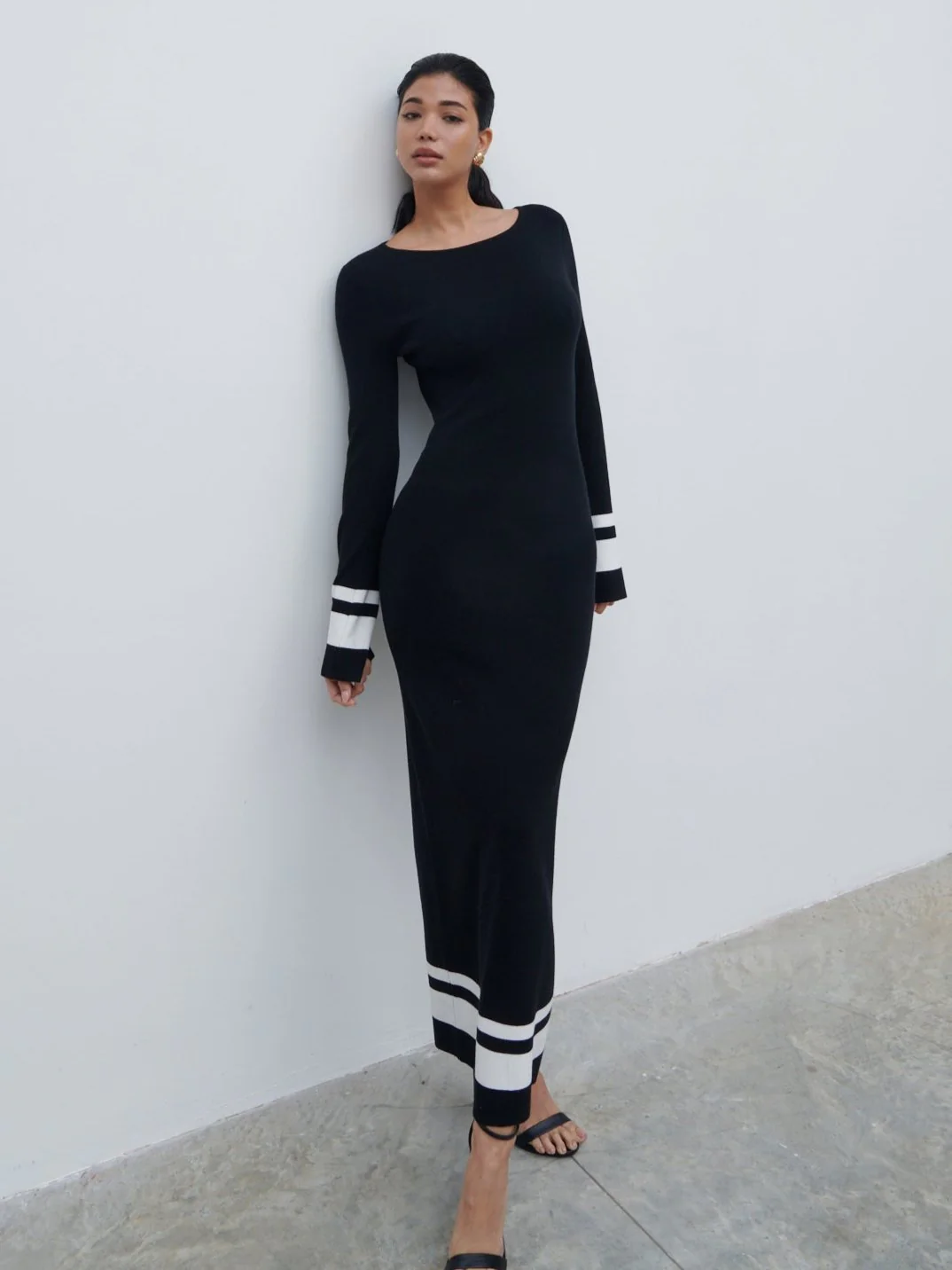 Milana Midaxi Knit Dress - Black - Image 3