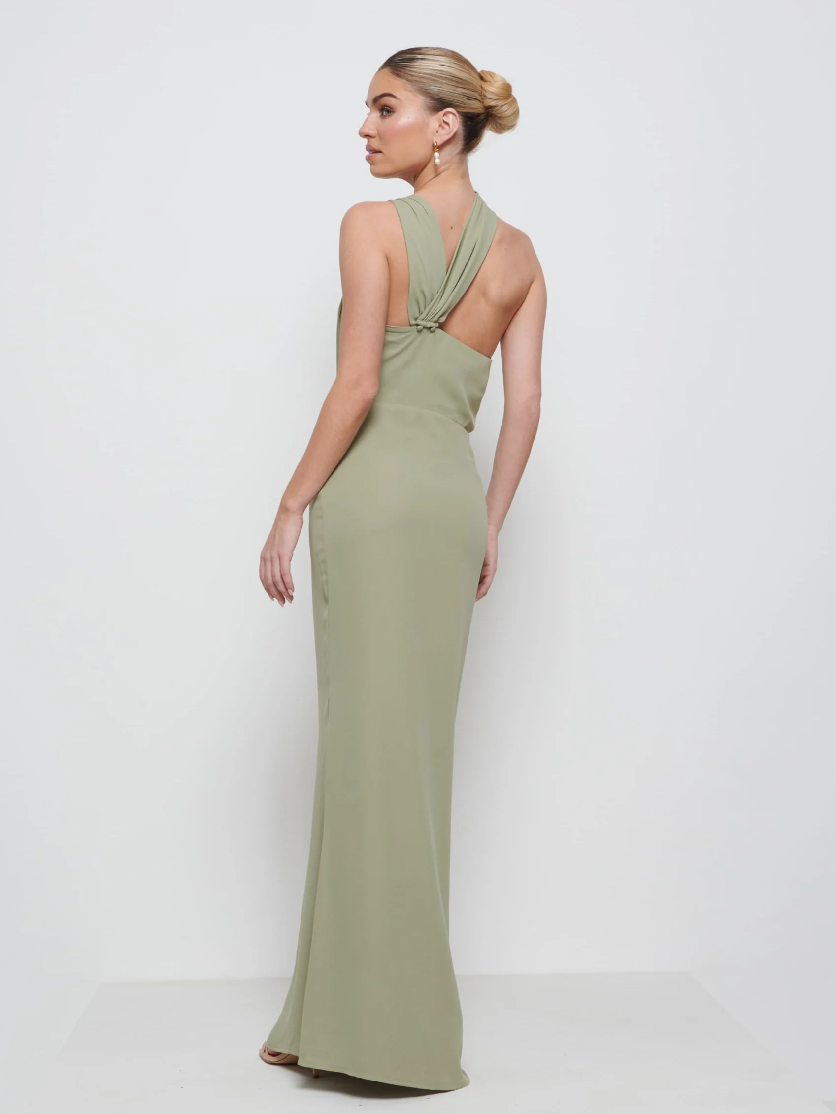 Milly Chiffon Bridesmaid Dress - Olive - Image 3